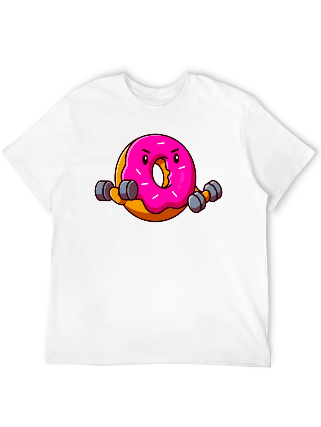 Black Donut Lifting Weights Funny T-Shirt view 12