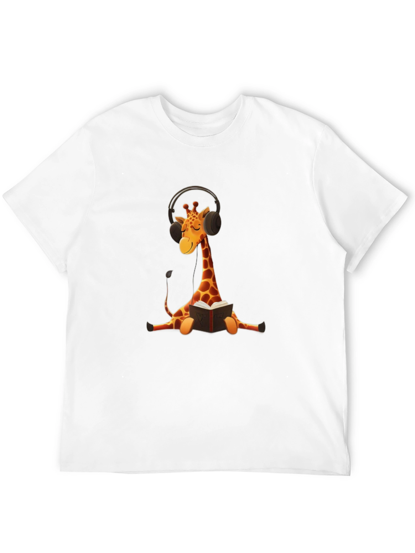 Black Giraffe Headphone Bookworm Graphic Tee view 12