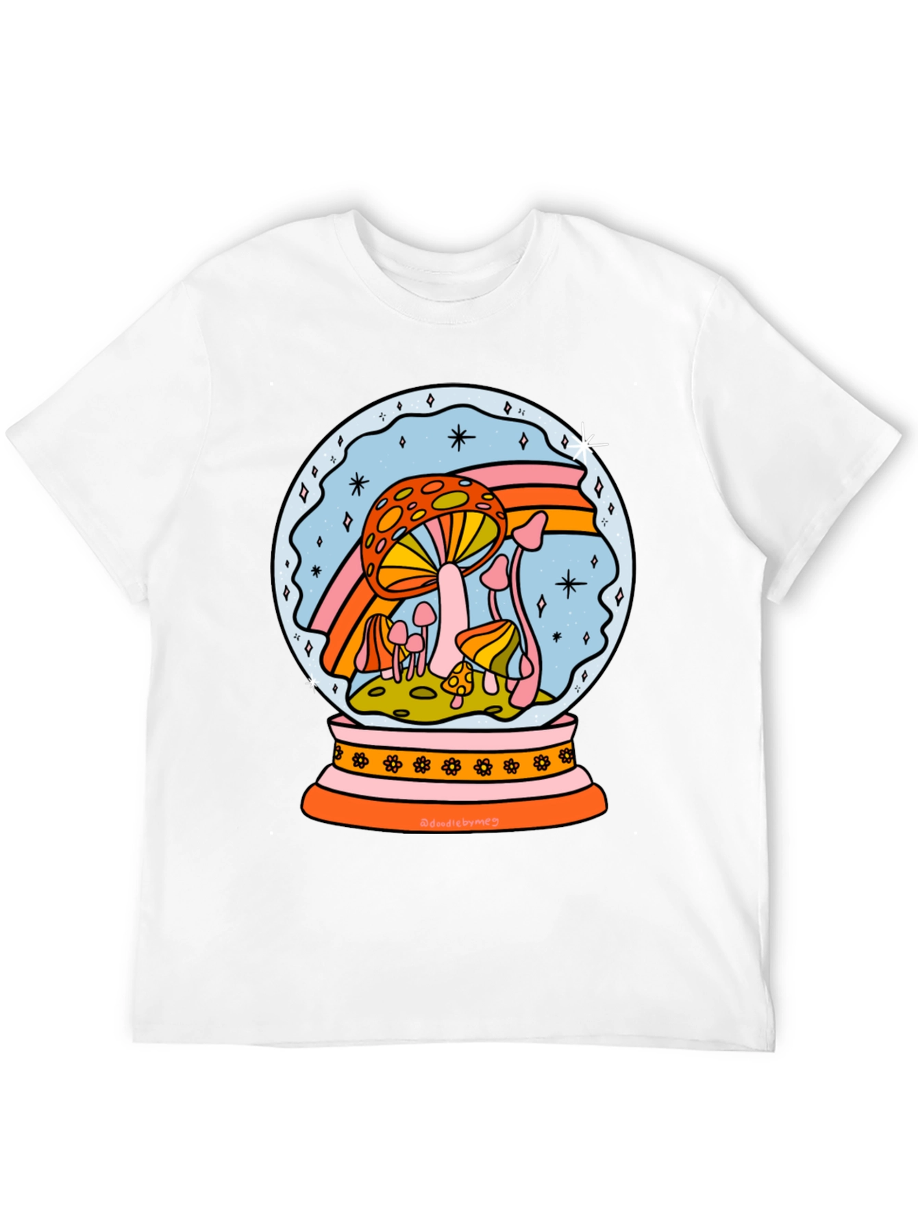 Black Mushroom Snow Globe Graphic Tee - Black view 12