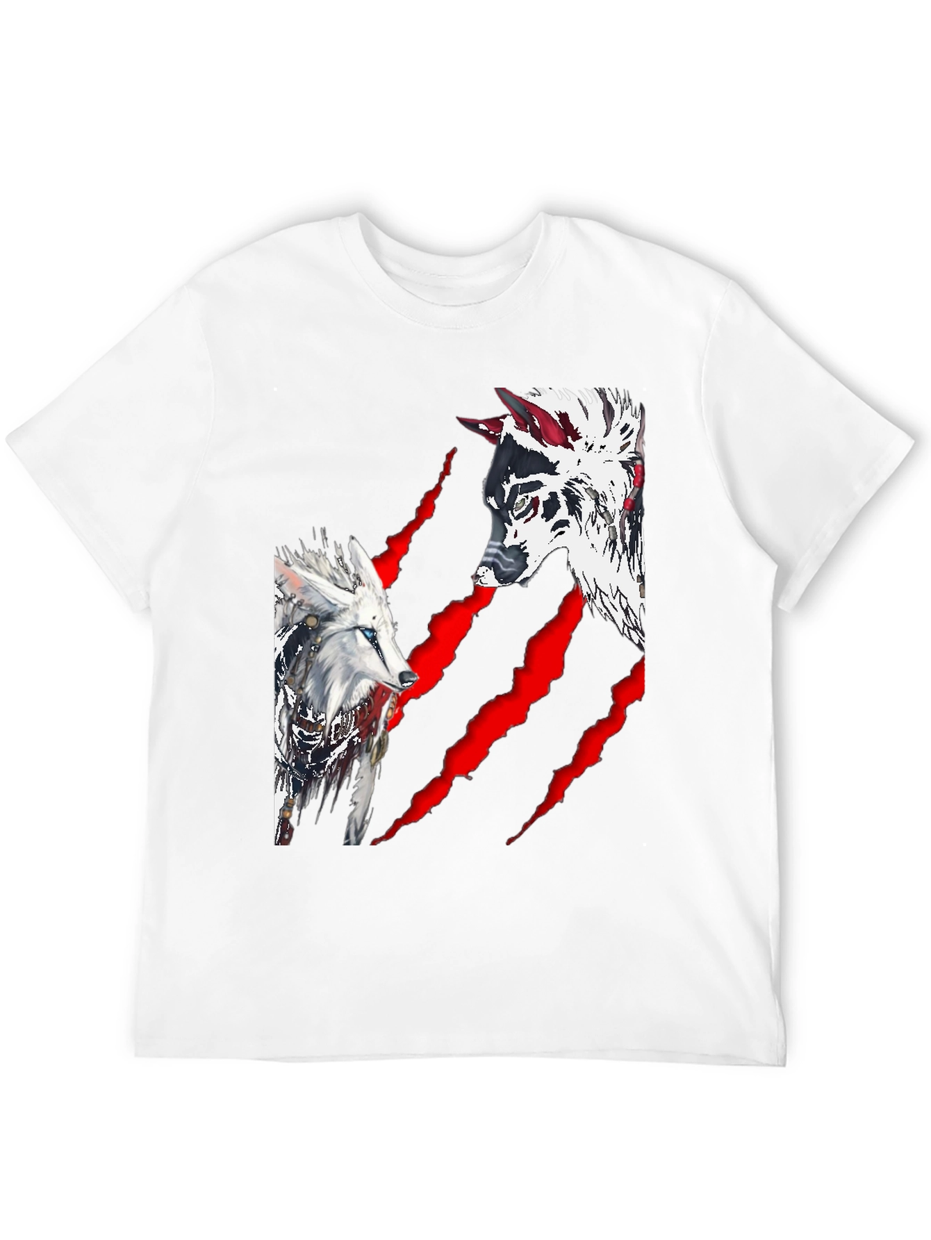 Black Wolf Graphic Print Crew Neck T-Shirt view 12