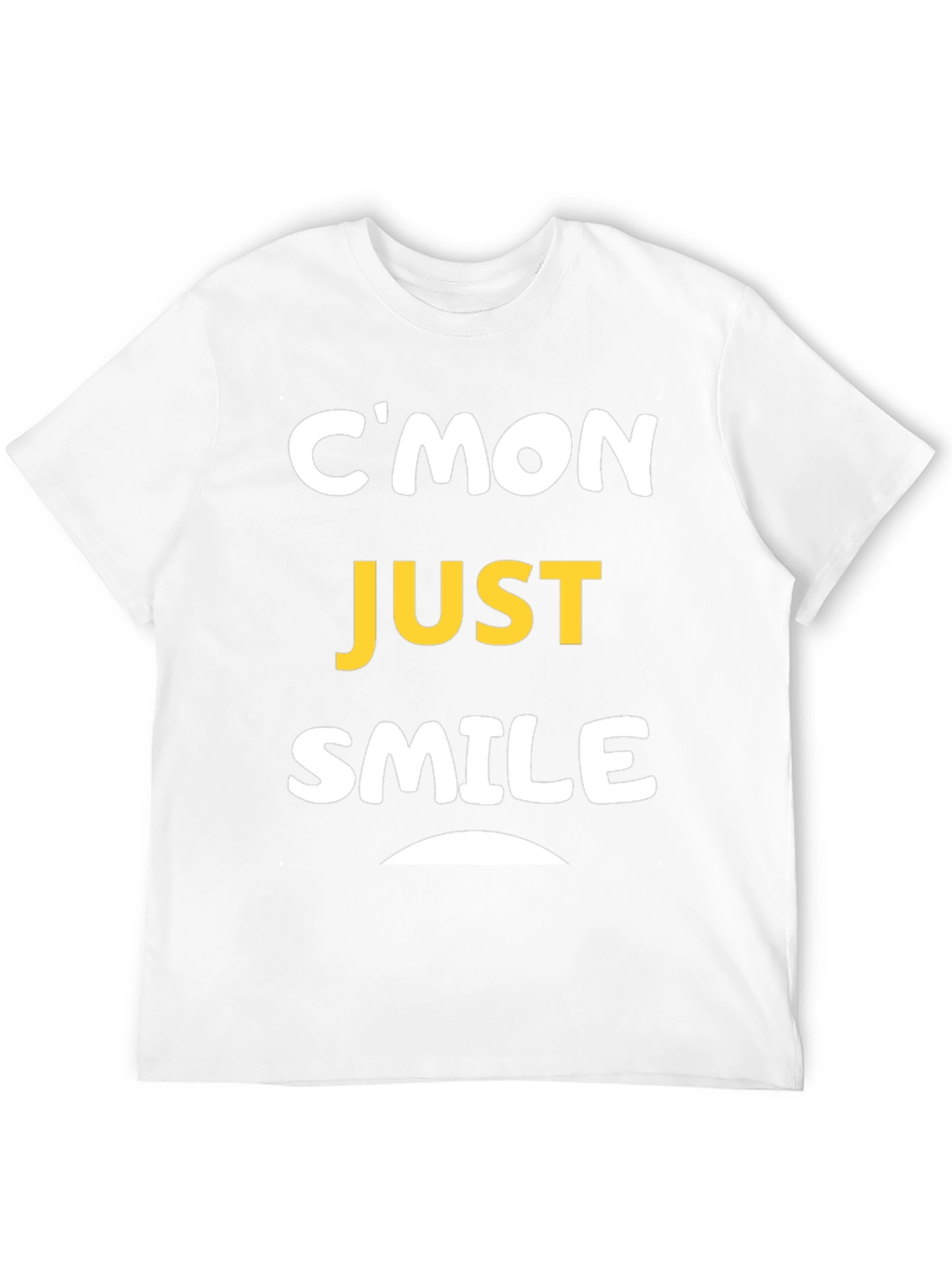 Black C'mon Just Smile Graphic Tee - Black Cotton Comfort view 12
