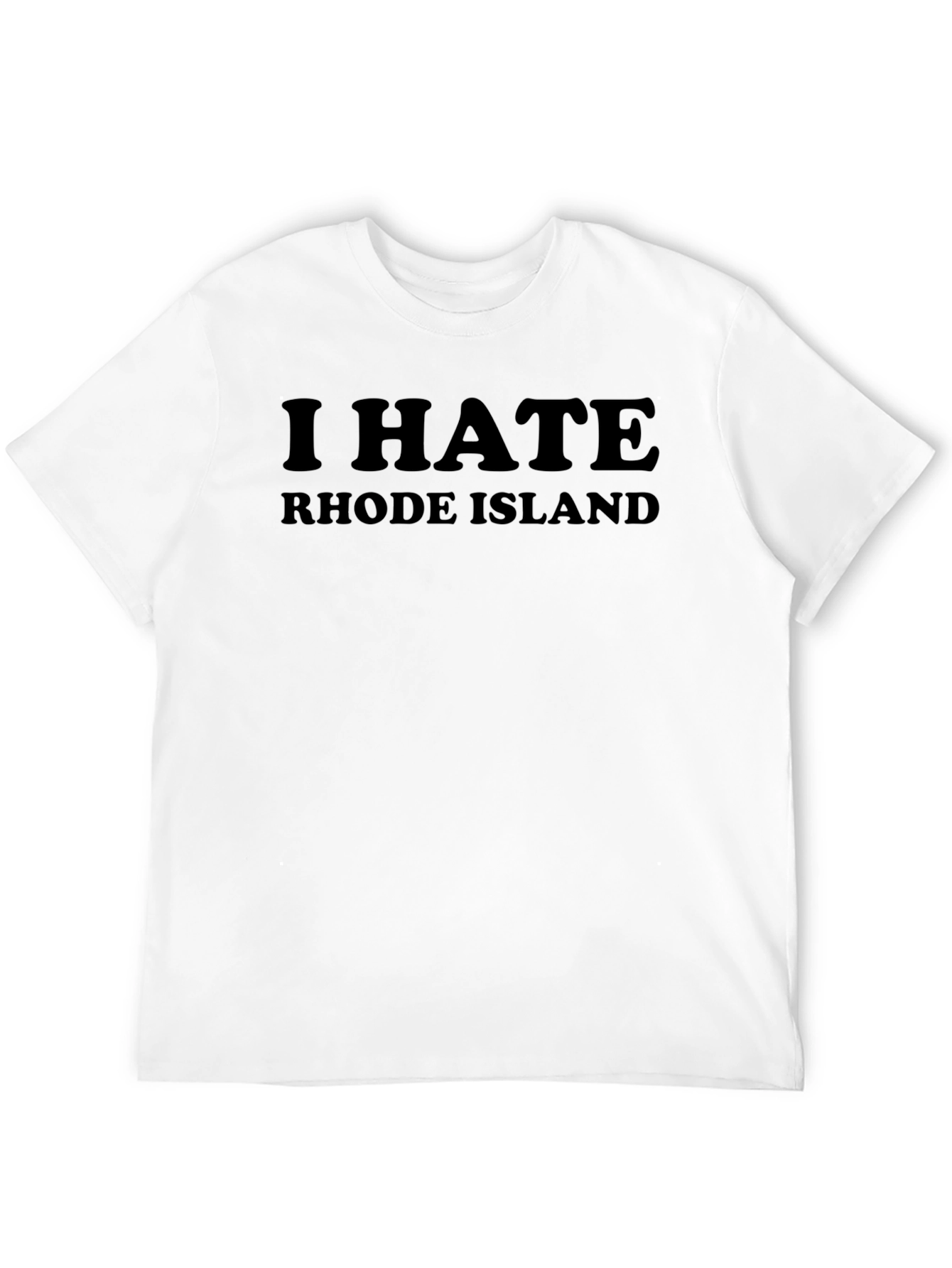 Black I HATE Rhode Island T-Shirt - Black view 12