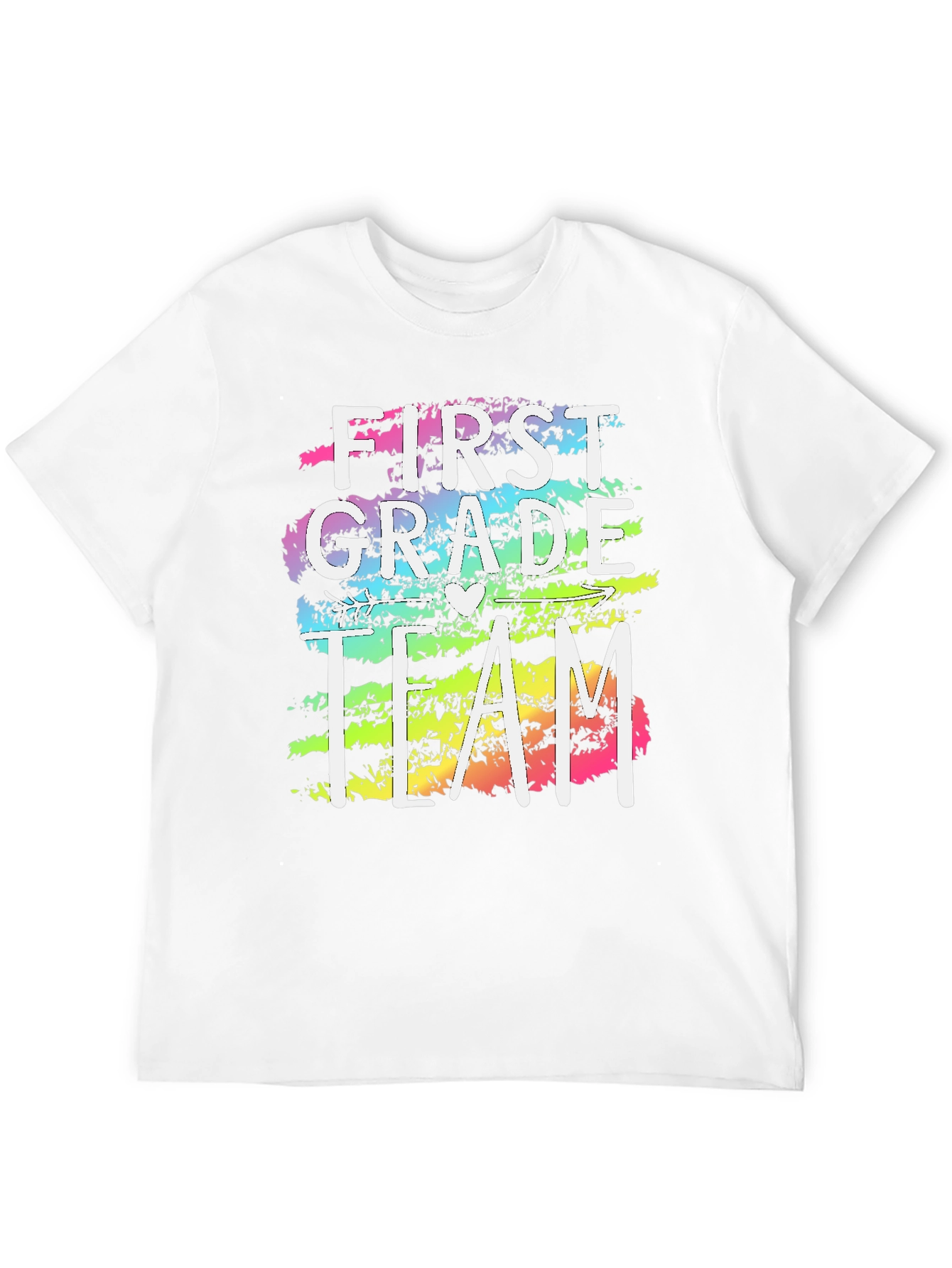Black First Grade Team Teacher T-Shirt - Colorful Design view 12