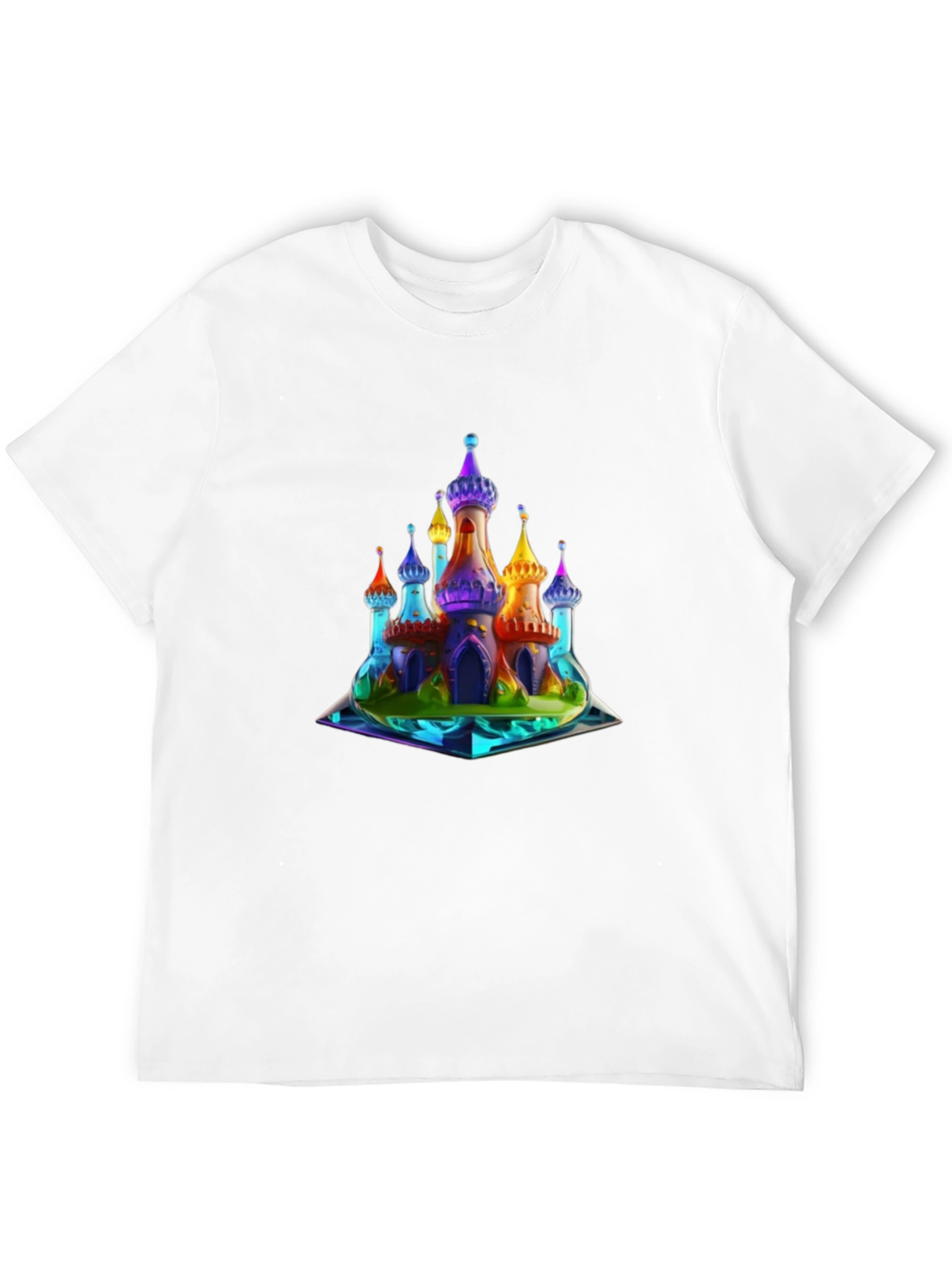 Black Rainbow Castle Graphic T-Shirt view 12