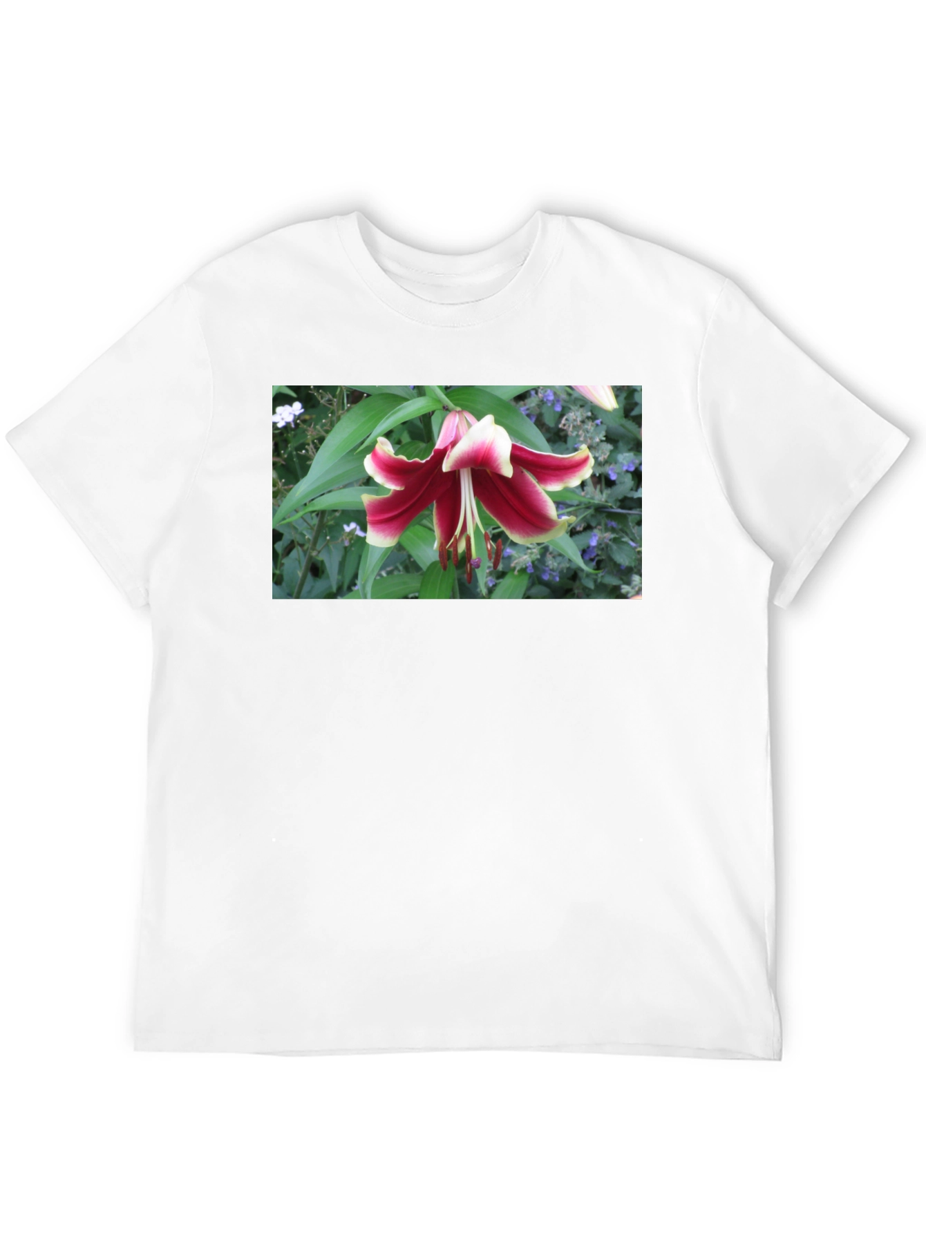 Black Floral Lily T-Shirt - Botanical Graphic Tee view 12