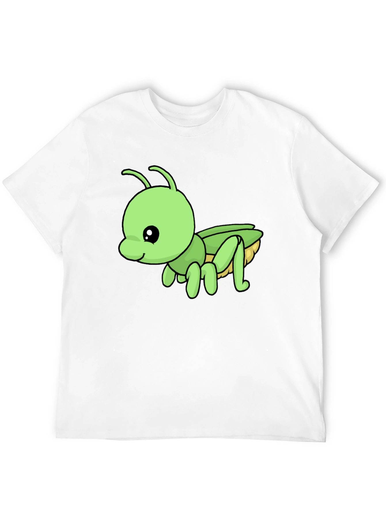 Black Cute Green Cartoon Insect Black T-Shirt view 12