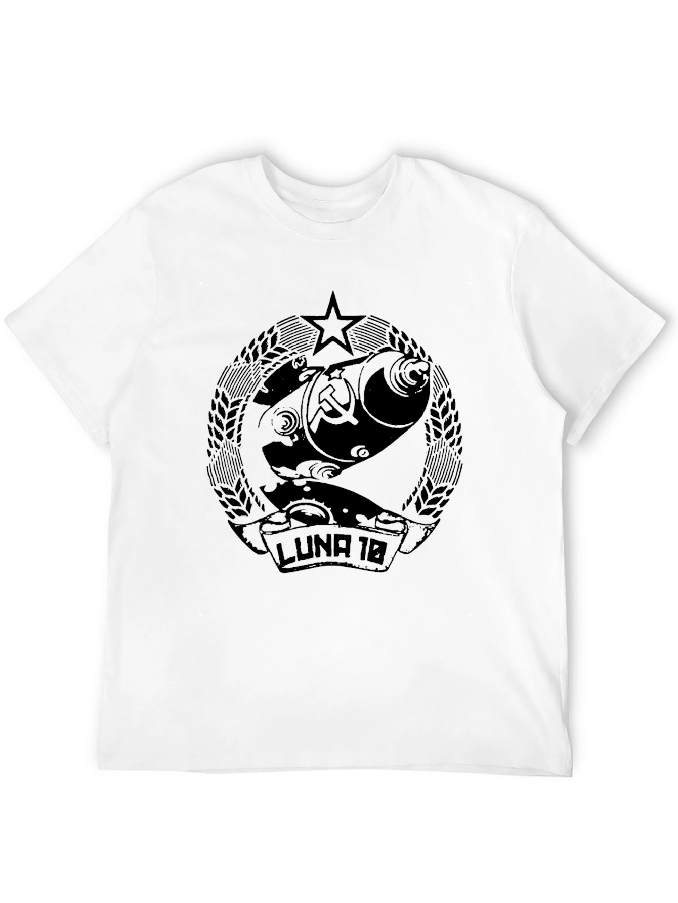 Black Luna 18 Soviet Space Program Graphic T-Shirt view 12
