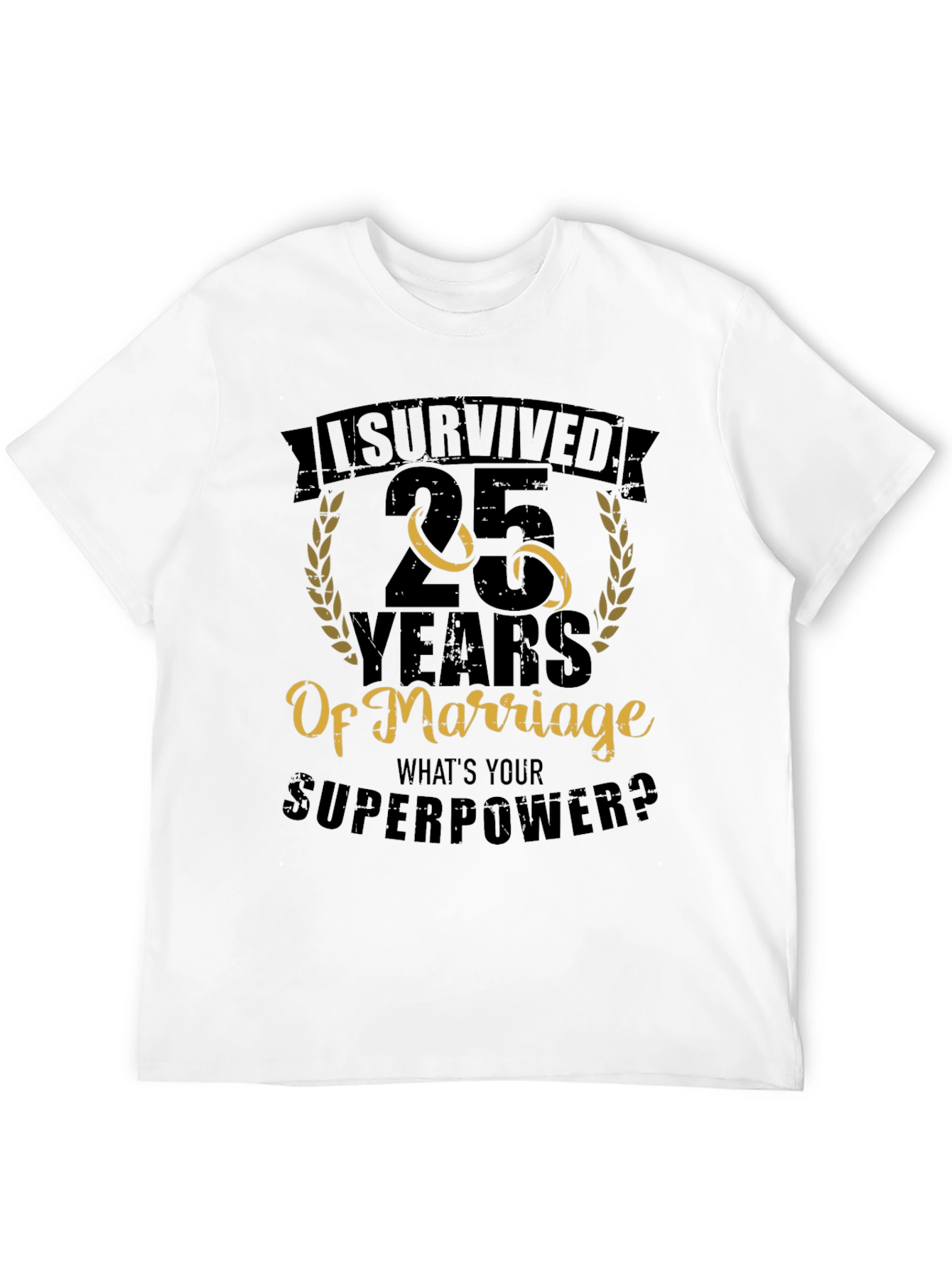 Black 25 Years of Marriage T-Shirt view 12