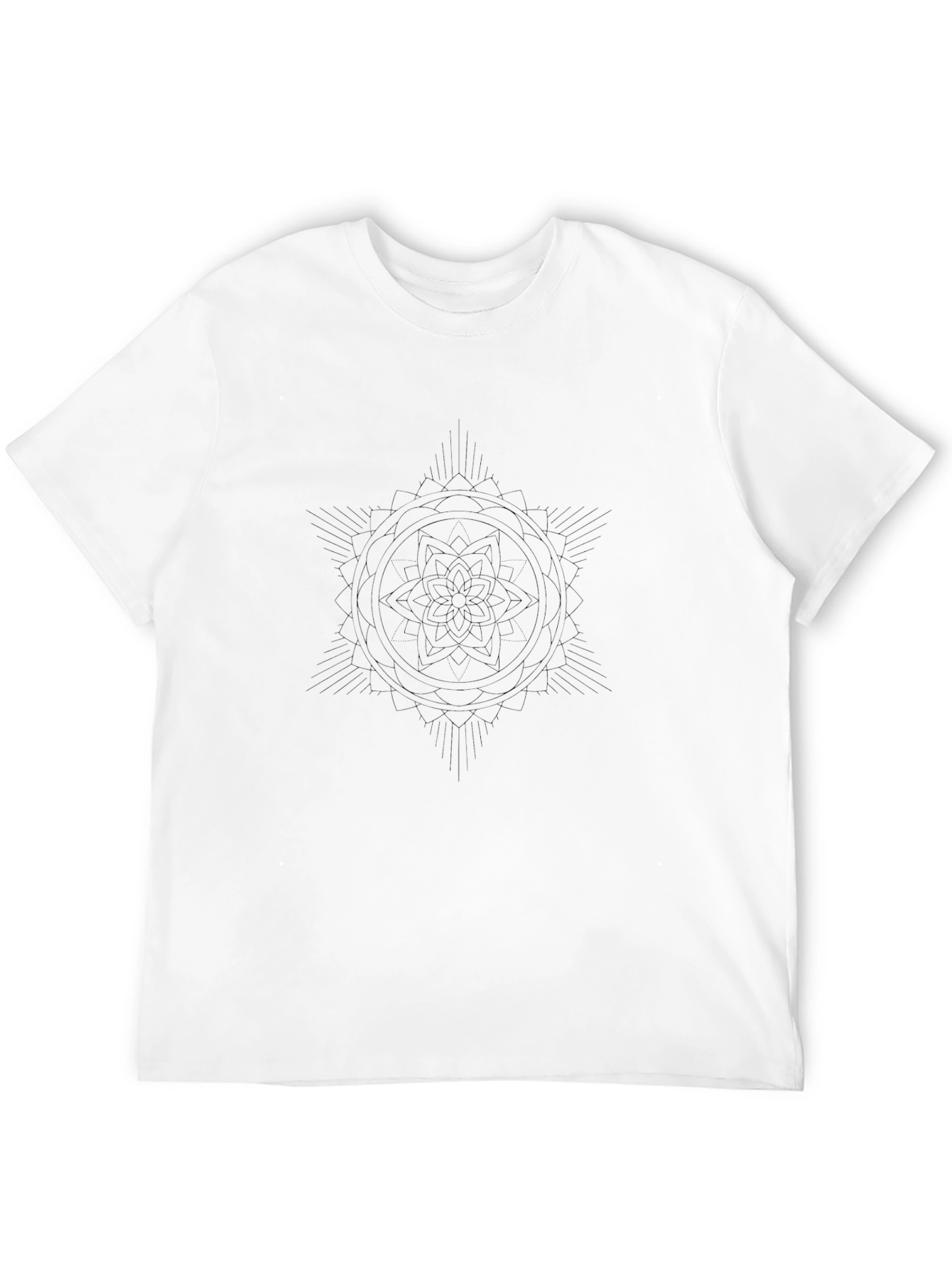 Black Black Mandala Graphic Tee - Men's Crew Neck Casual T-Shirt view 12