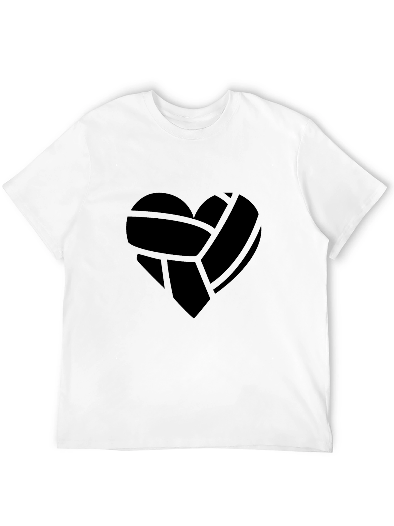 Black Heart Volleyball T-Shirt - Black Graphic Tee view 12