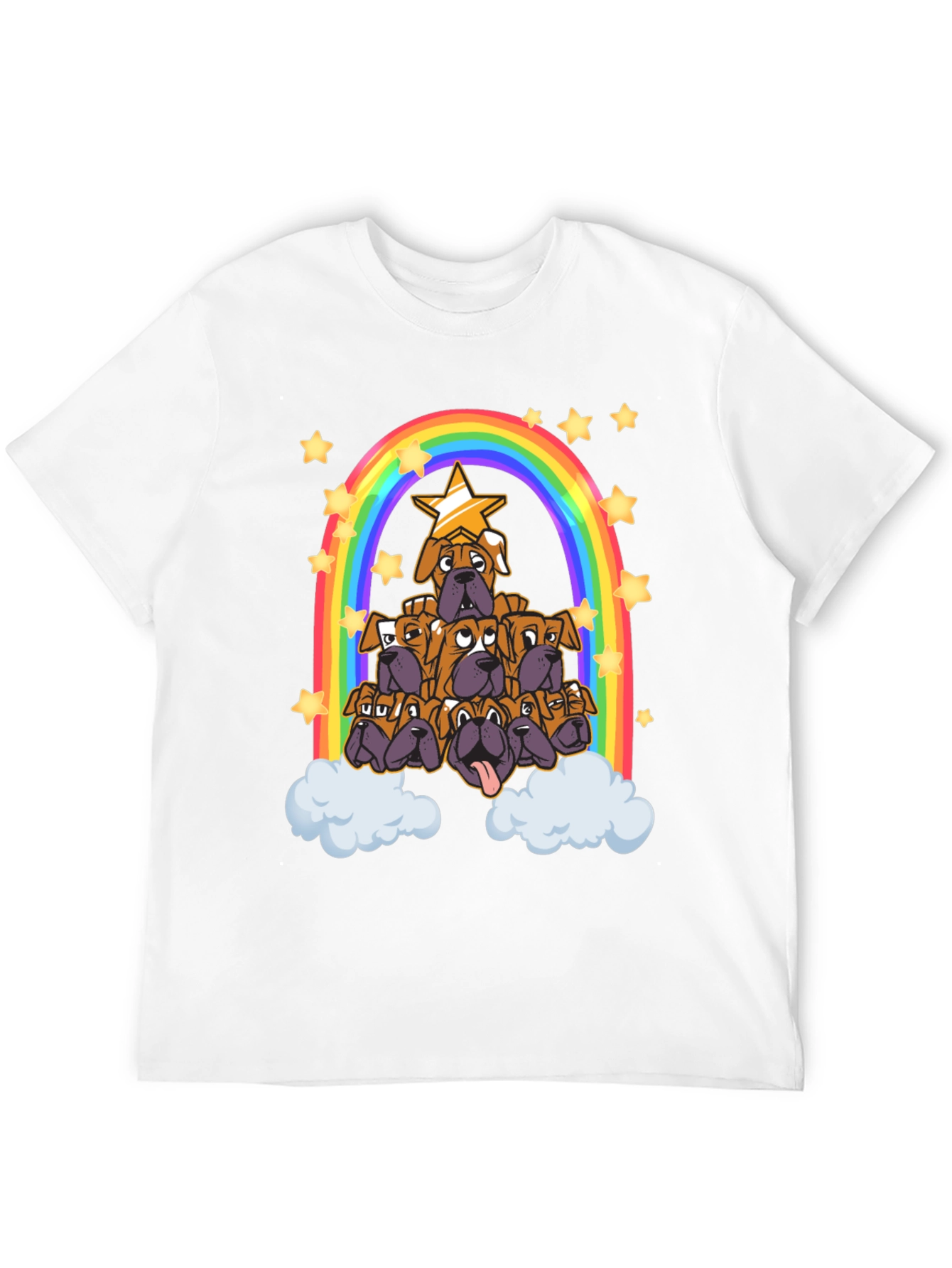 Black Boxer Dog Rainbow T-Shirt view 12