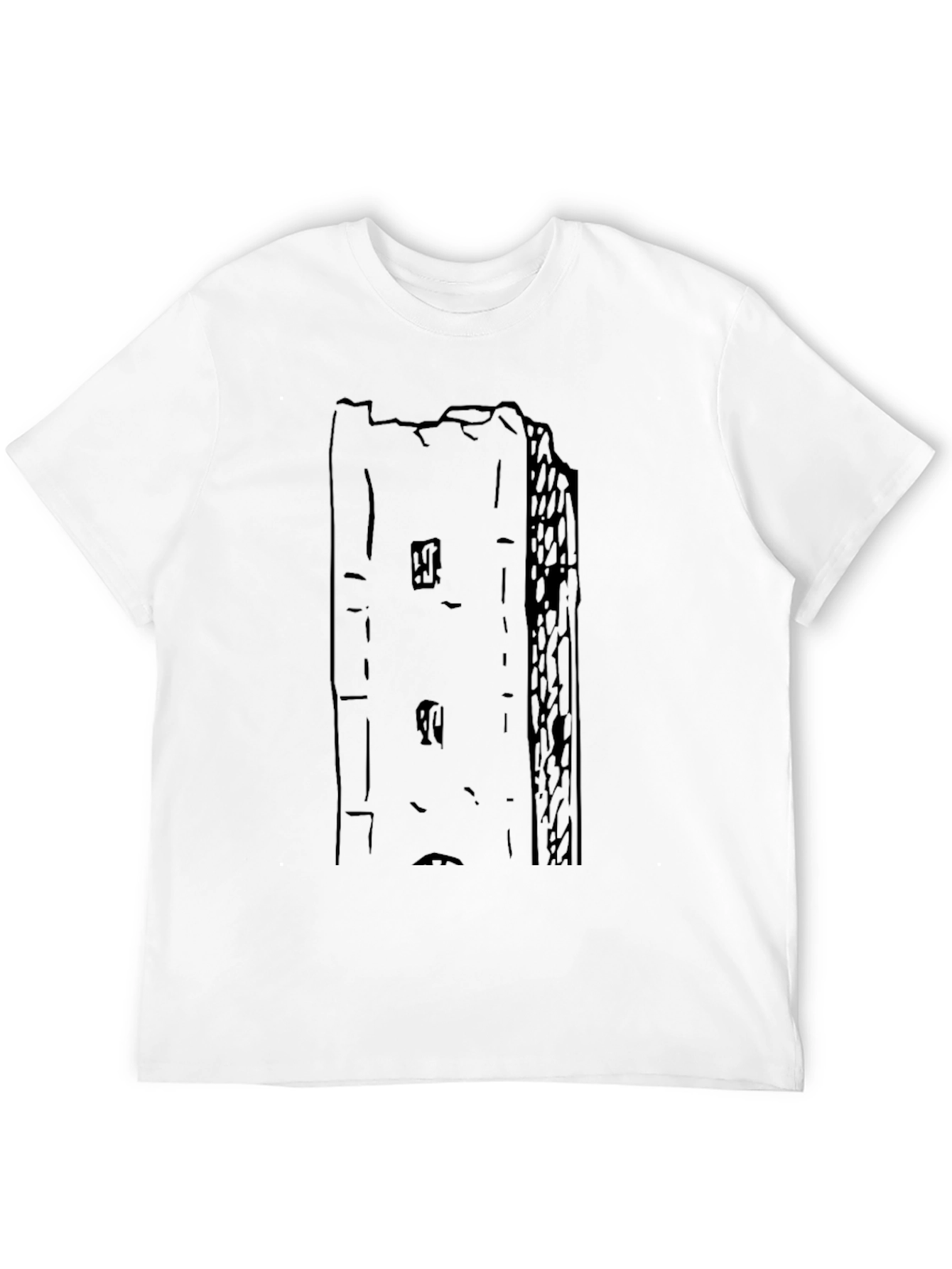 Black Tower Graphic Tee - Black Cotton Casual Shirt view 12