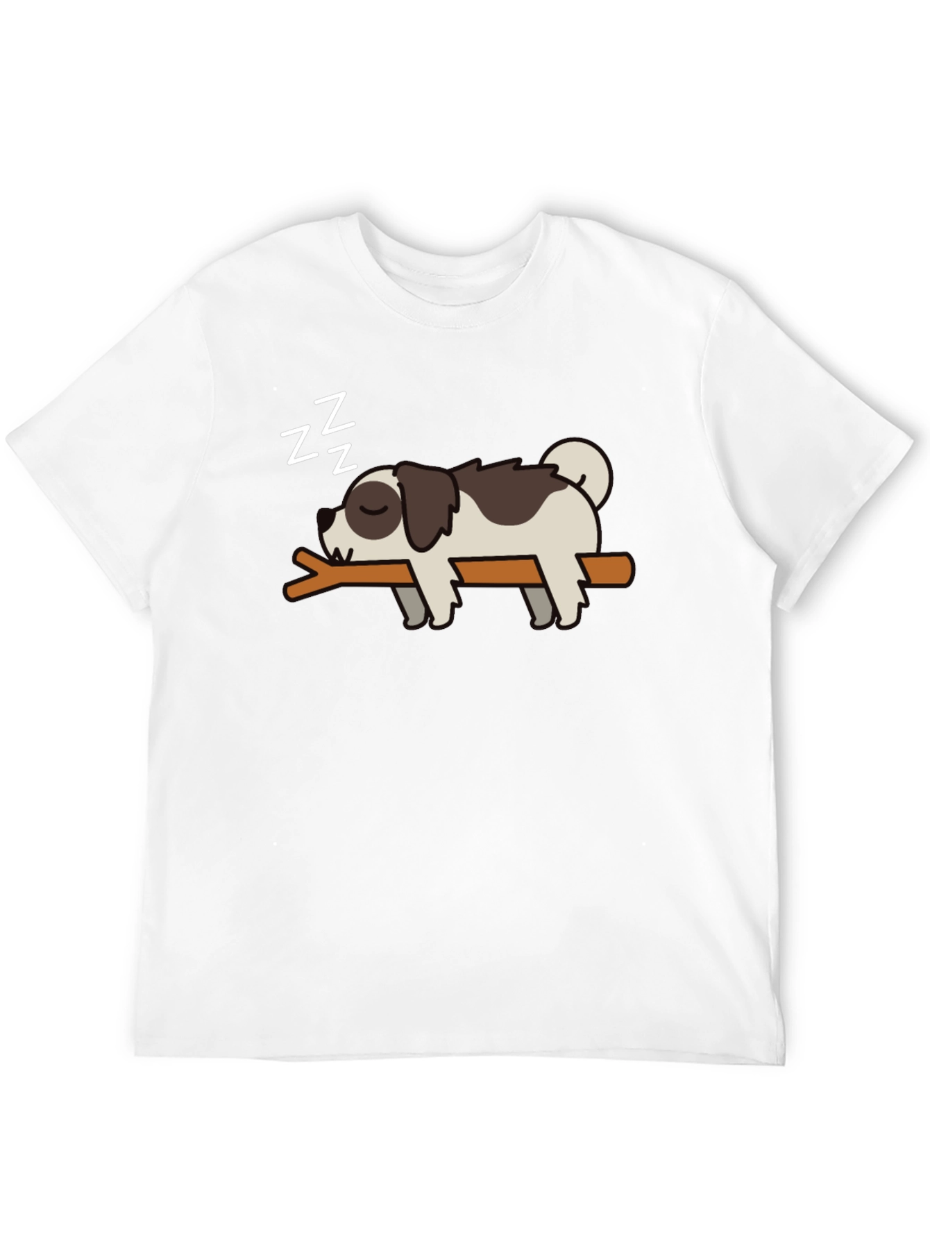 Black Cute Sleeping Dog T-Shirt - Men's Black Tee view 12