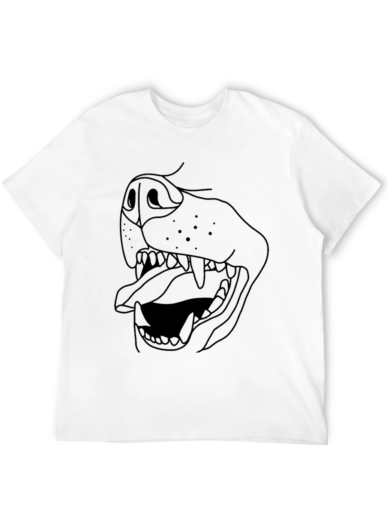 Black Dog Mouth Graphic Tee - Unisex Black T-Shirt view 12