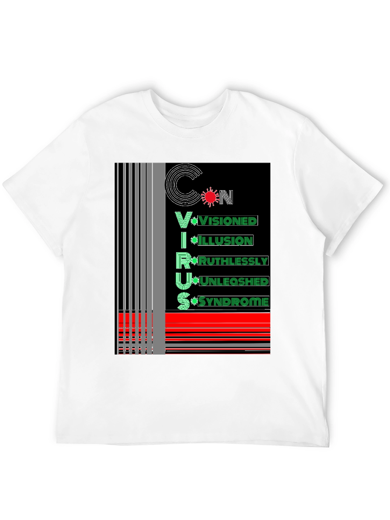 Black Unique Virus Graphic Tee - Black Cotton view 12