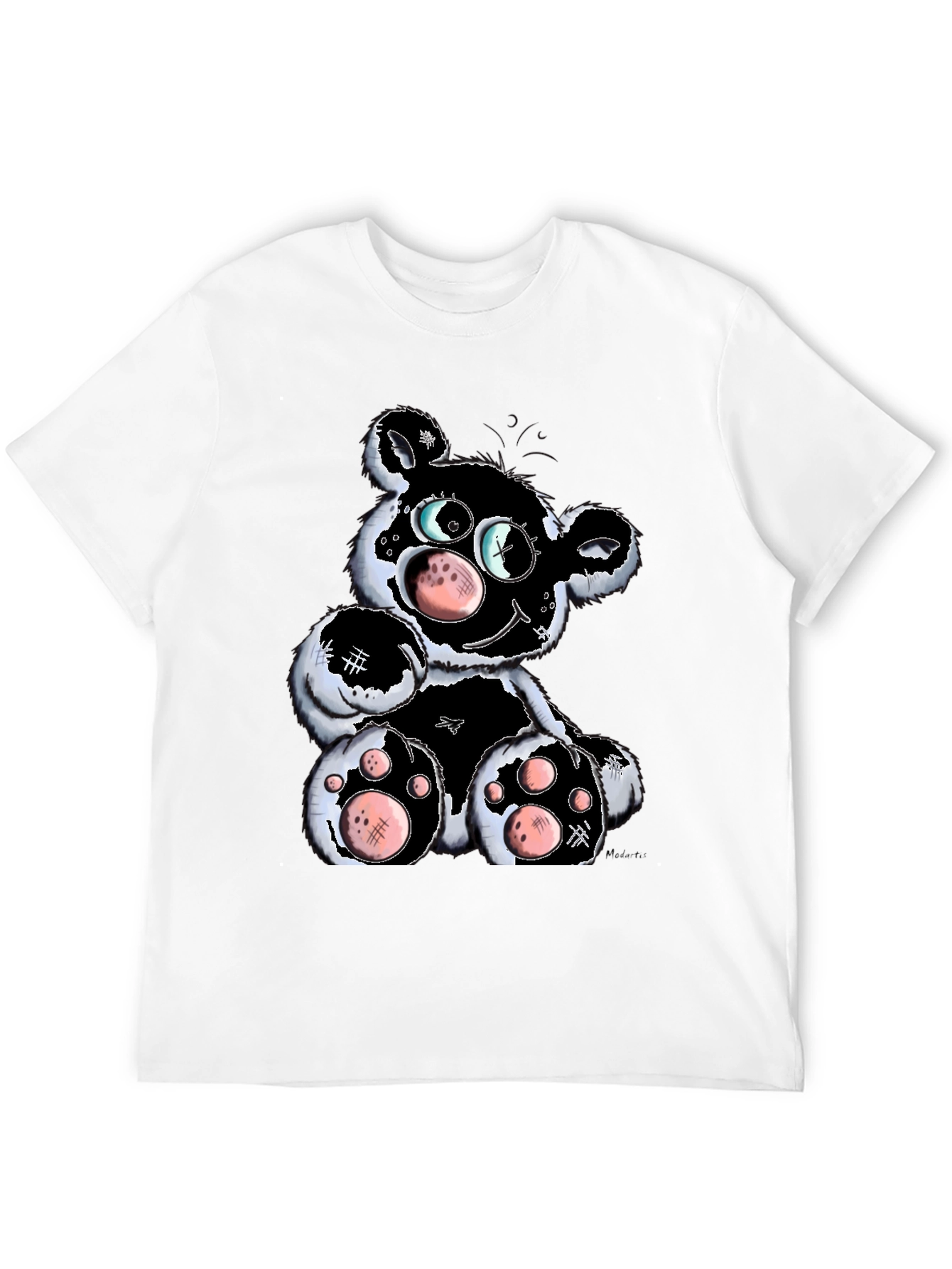 Black Cartoon Bear Graphic T-Shirt - Black view 12