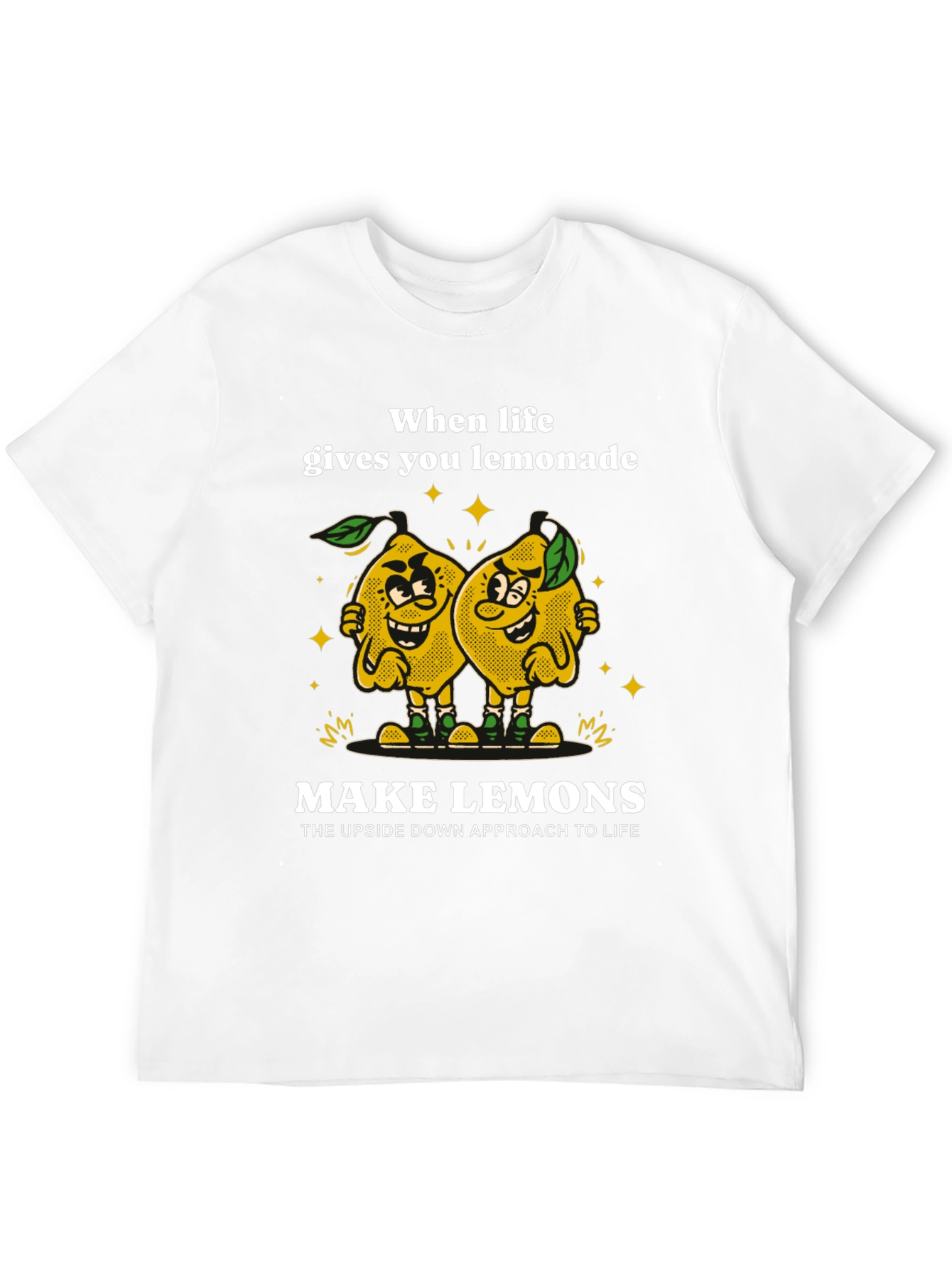 Black Funny Lemon Graphic Tee - Make Lemons T-Shirt view 12