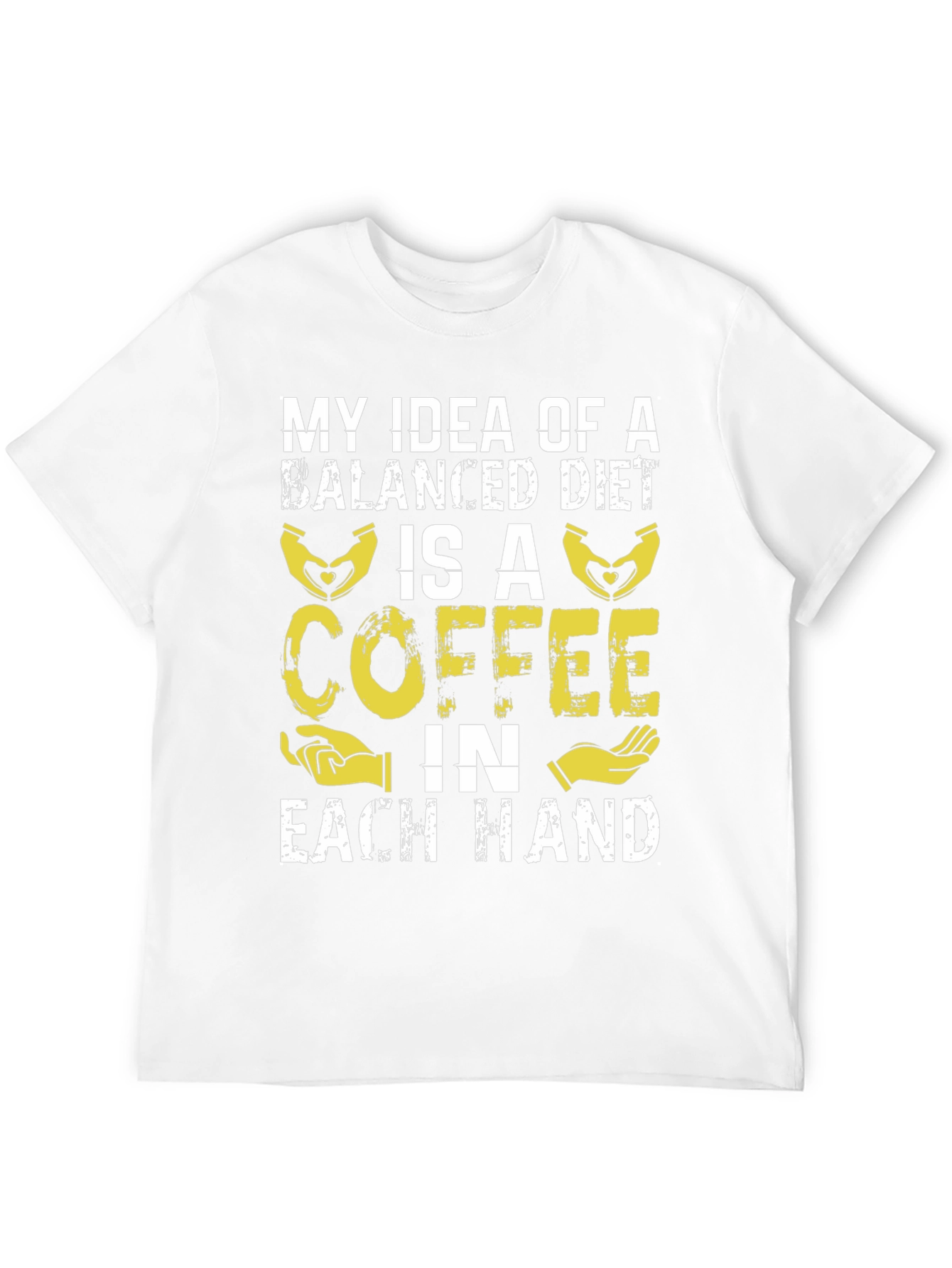 Black Coffee Balanced Diet T-Shirt Funny Graphic Tee view 12
