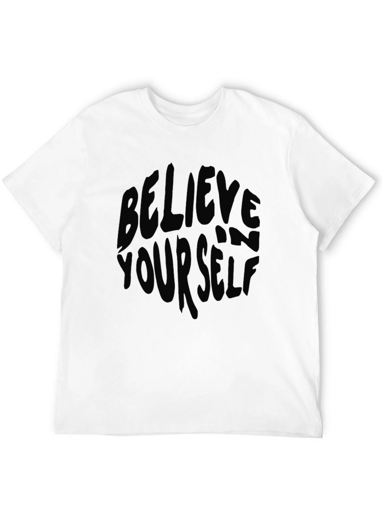 Black Believe Yourself Black Graphic Tee view 12