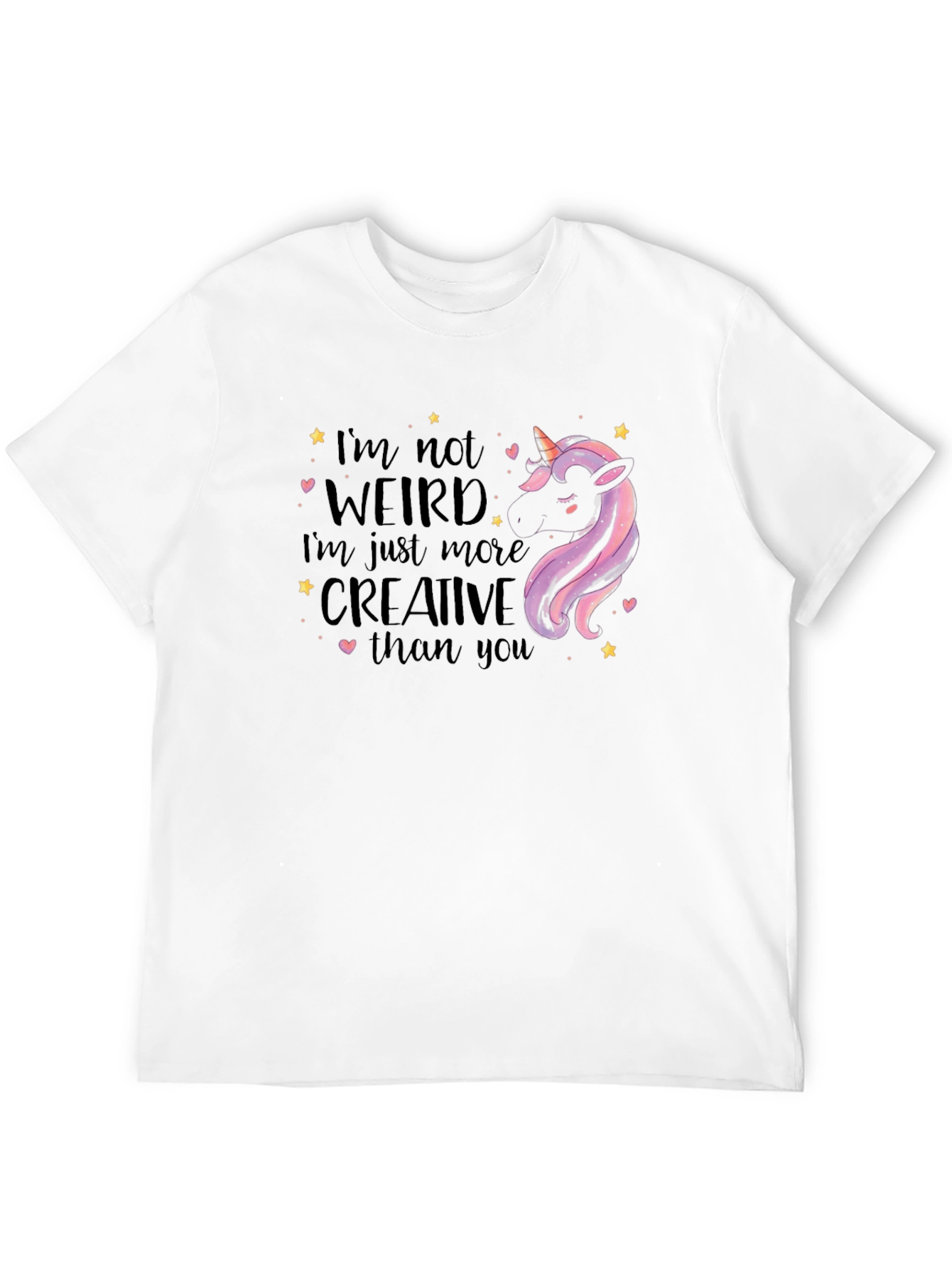 Black Unicorn Weird Creative Graphic T-Shirt view 12