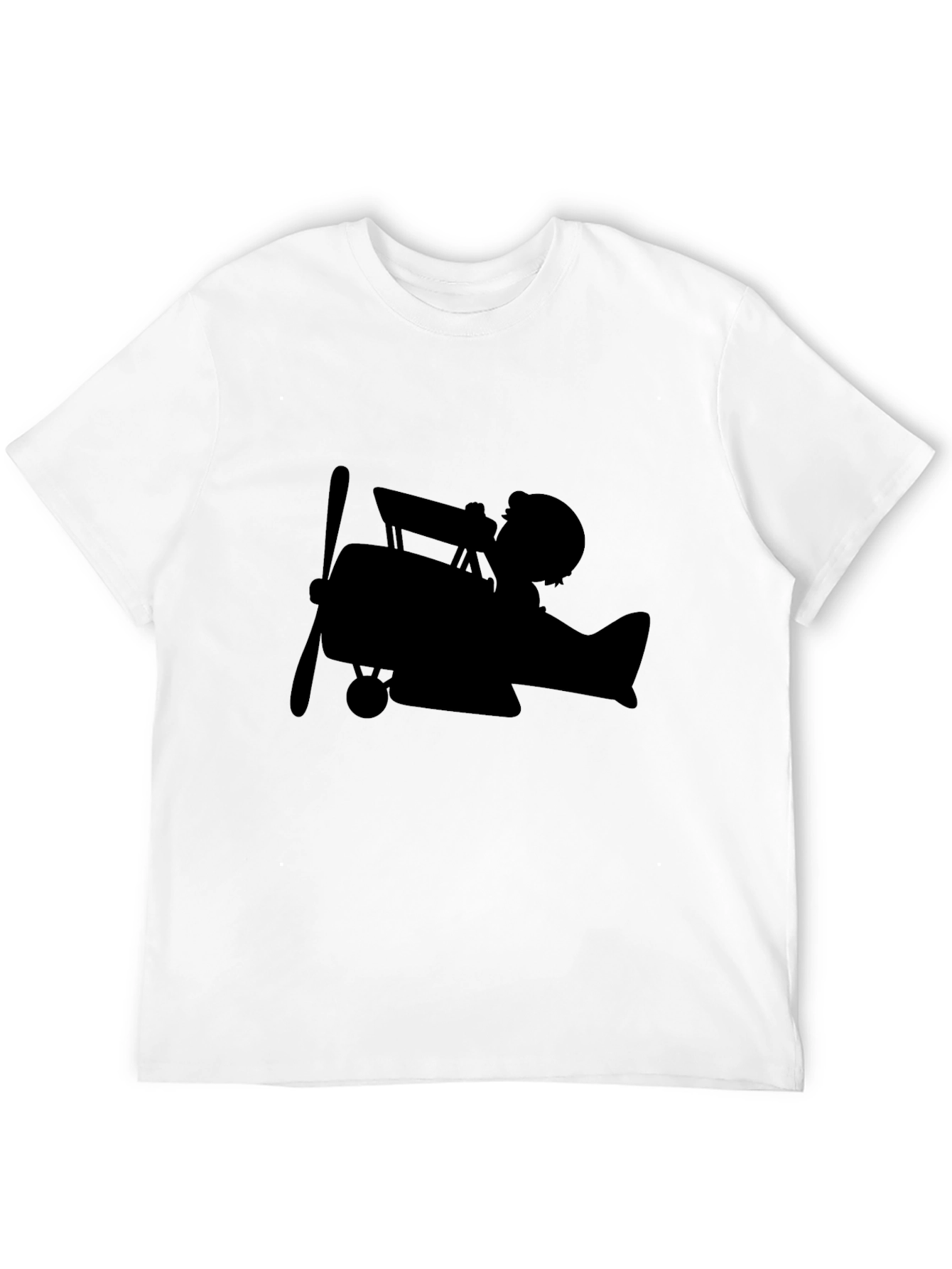 Black Vintage Pilot Plane T-Shirt - Classic Aviation Style view 12