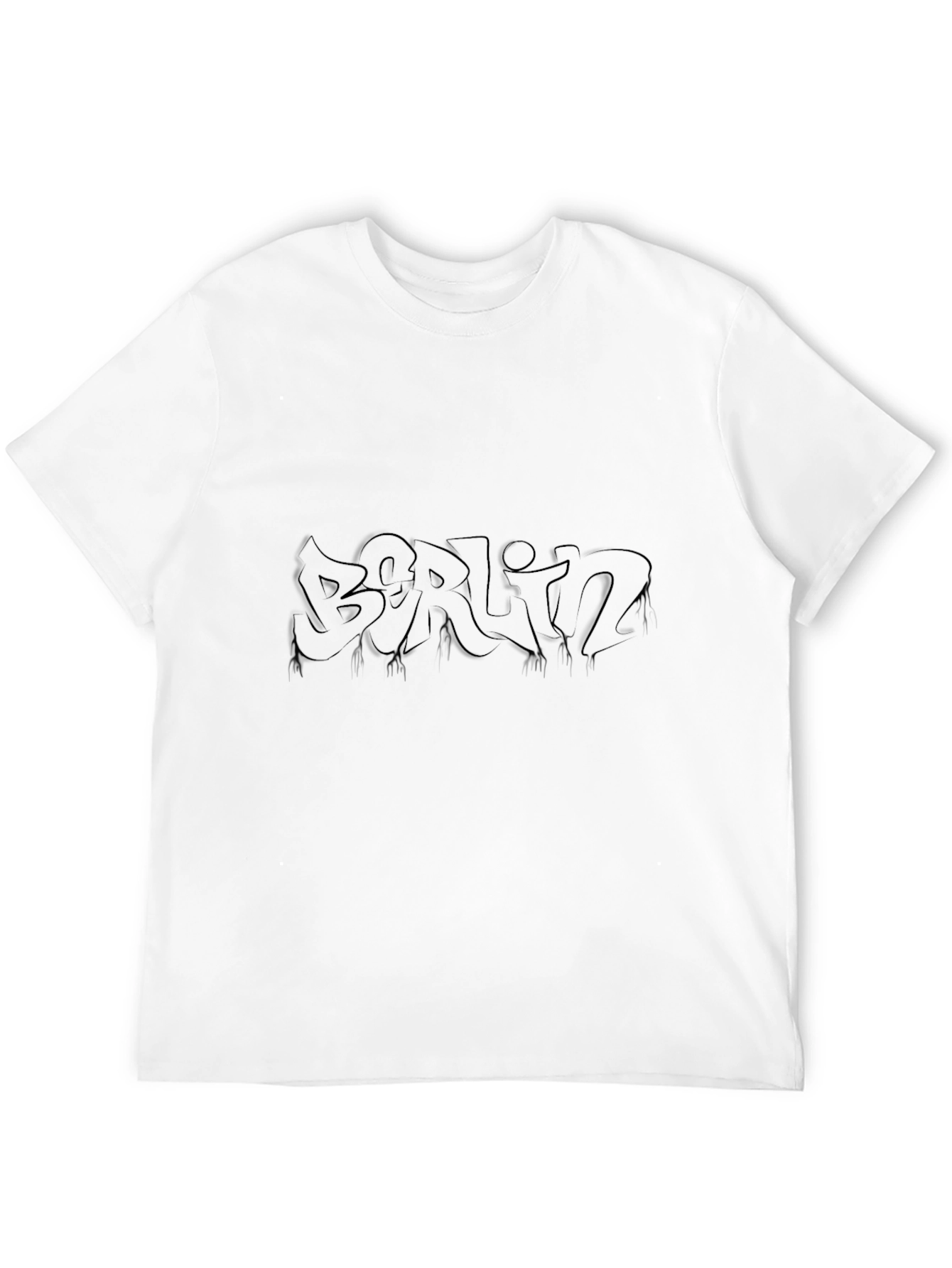 Black Berlin Graffiti Style Black T-Shirt view 12