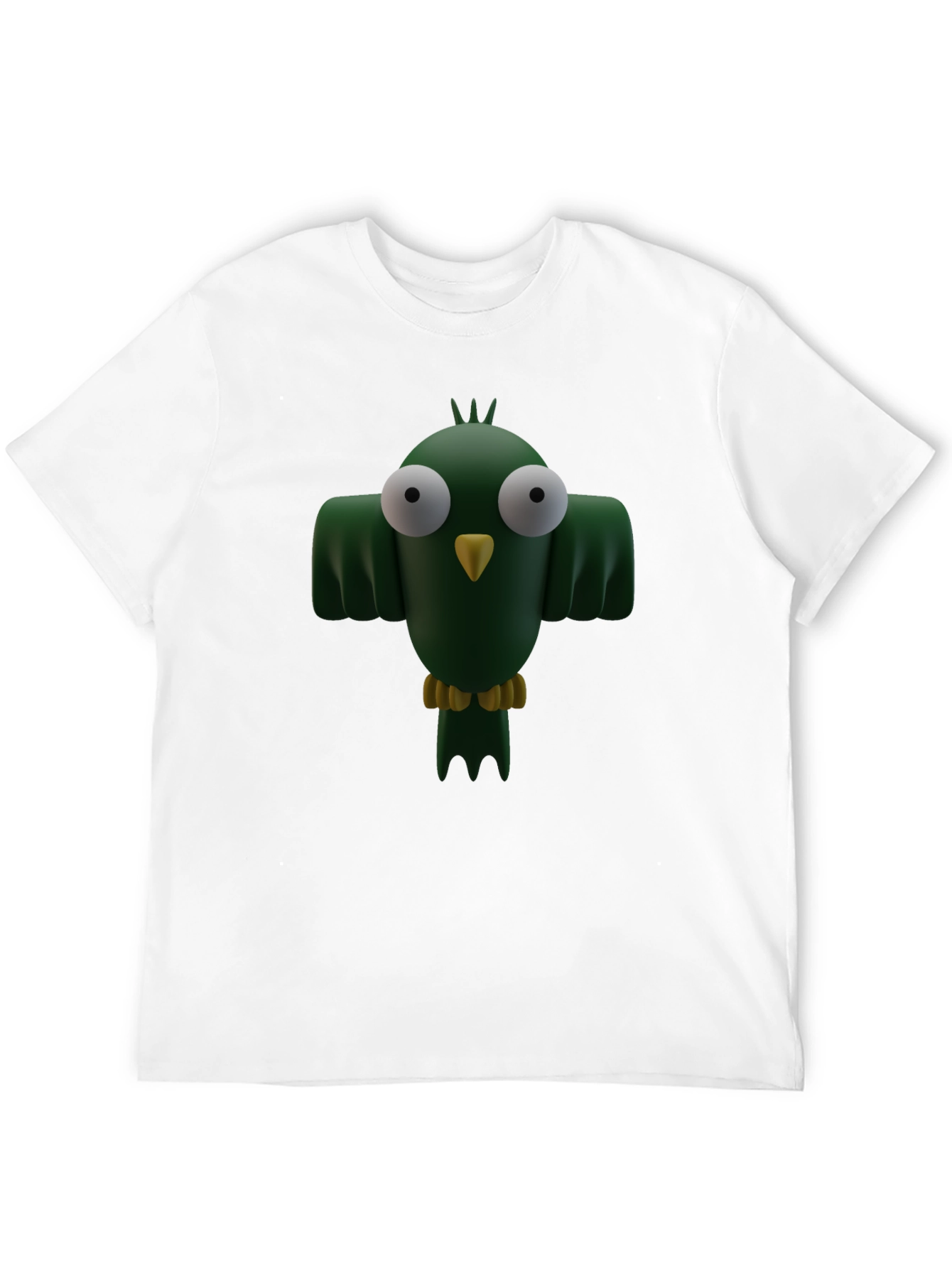 Black Cartoon Bird Graphic T-Shirt - Funny Animal Tee view 12