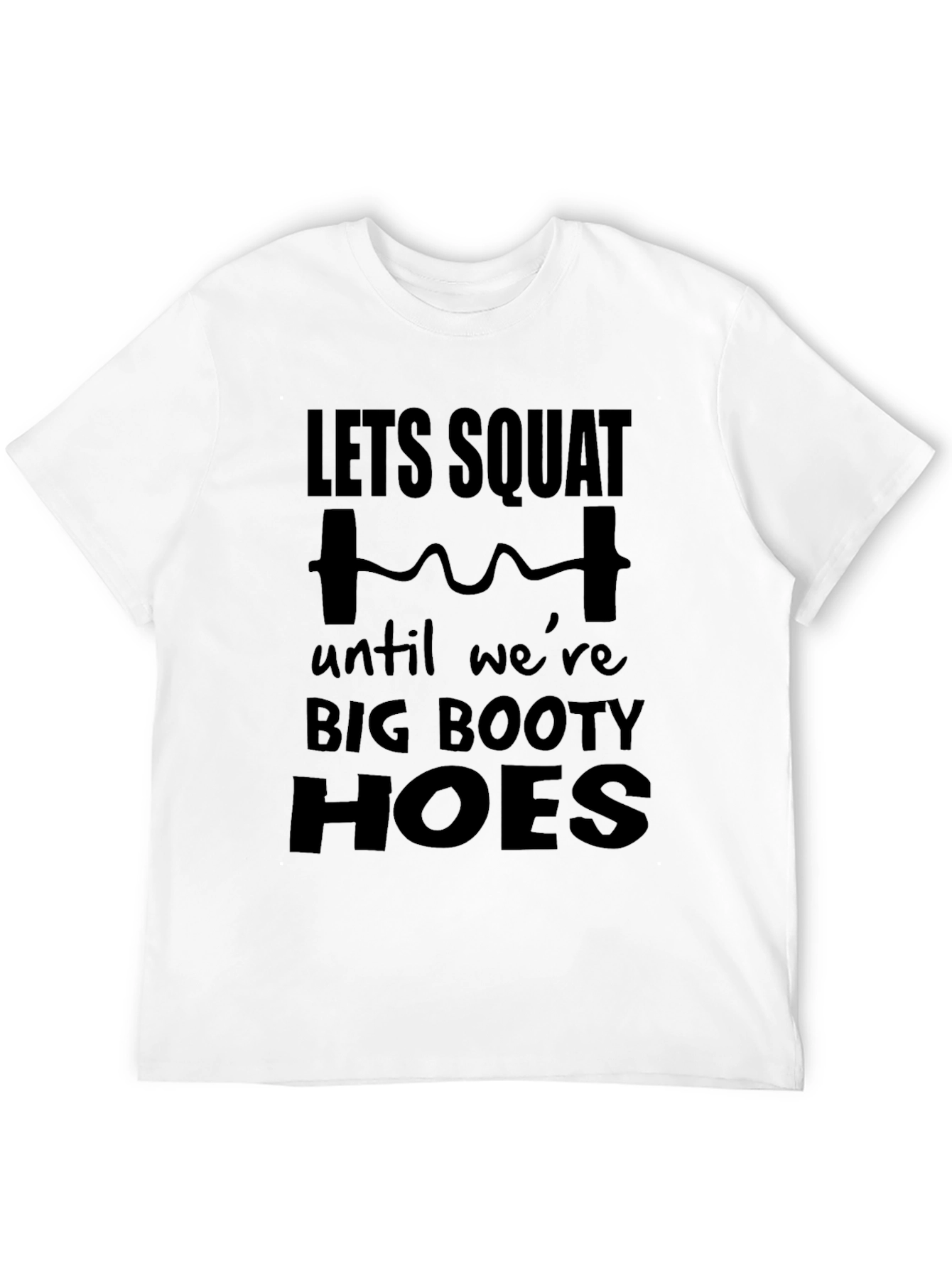 Black Let's Squat Big Booty Graphic Tee - Funny Workout Shirt view 12