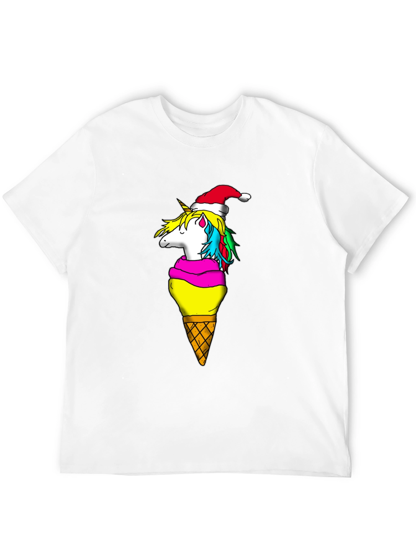 Black Unicorn Ice Cream Cone Christmas T-Shirt view 12
