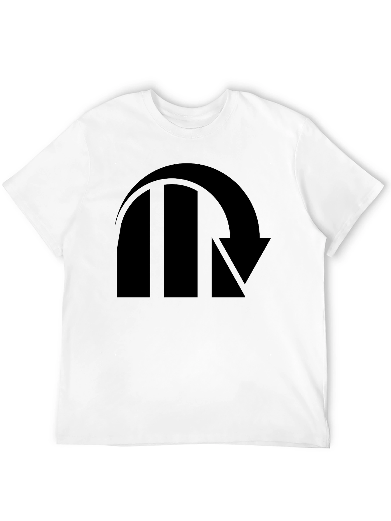 Black Black T-Shirt with Abstract Arrow Graphic view 12