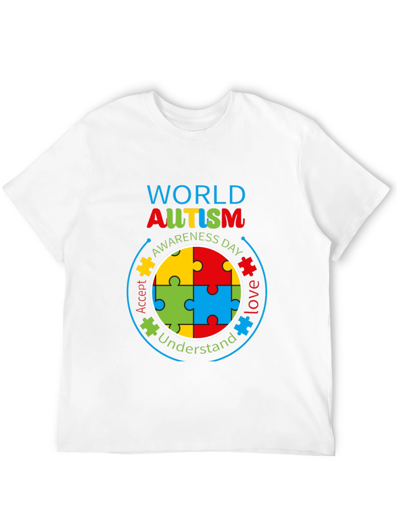 Black World Autism Awareness Day T-Shirt view 12