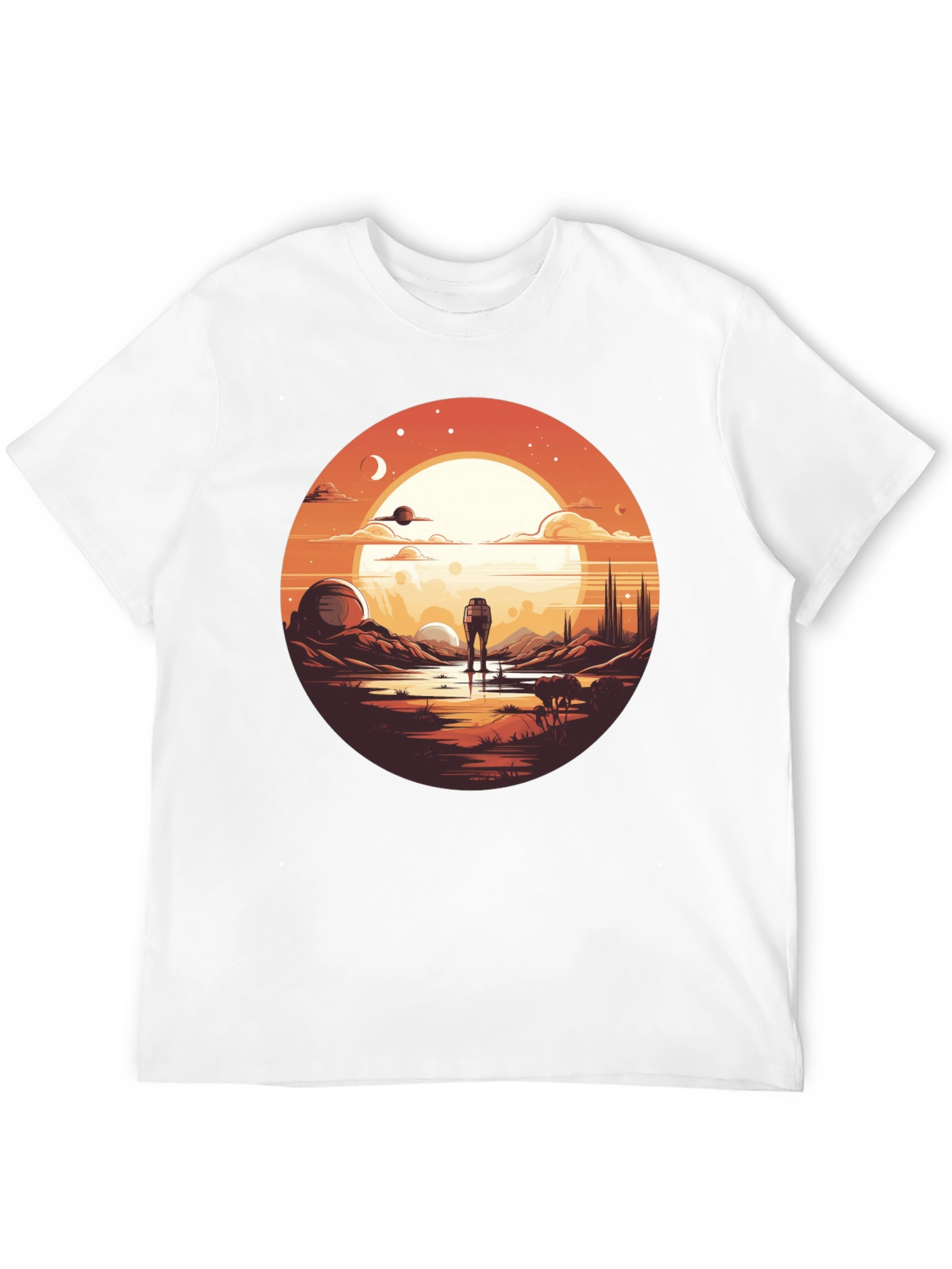 Black Sci-Fi Landscape Graphic Tee view 12