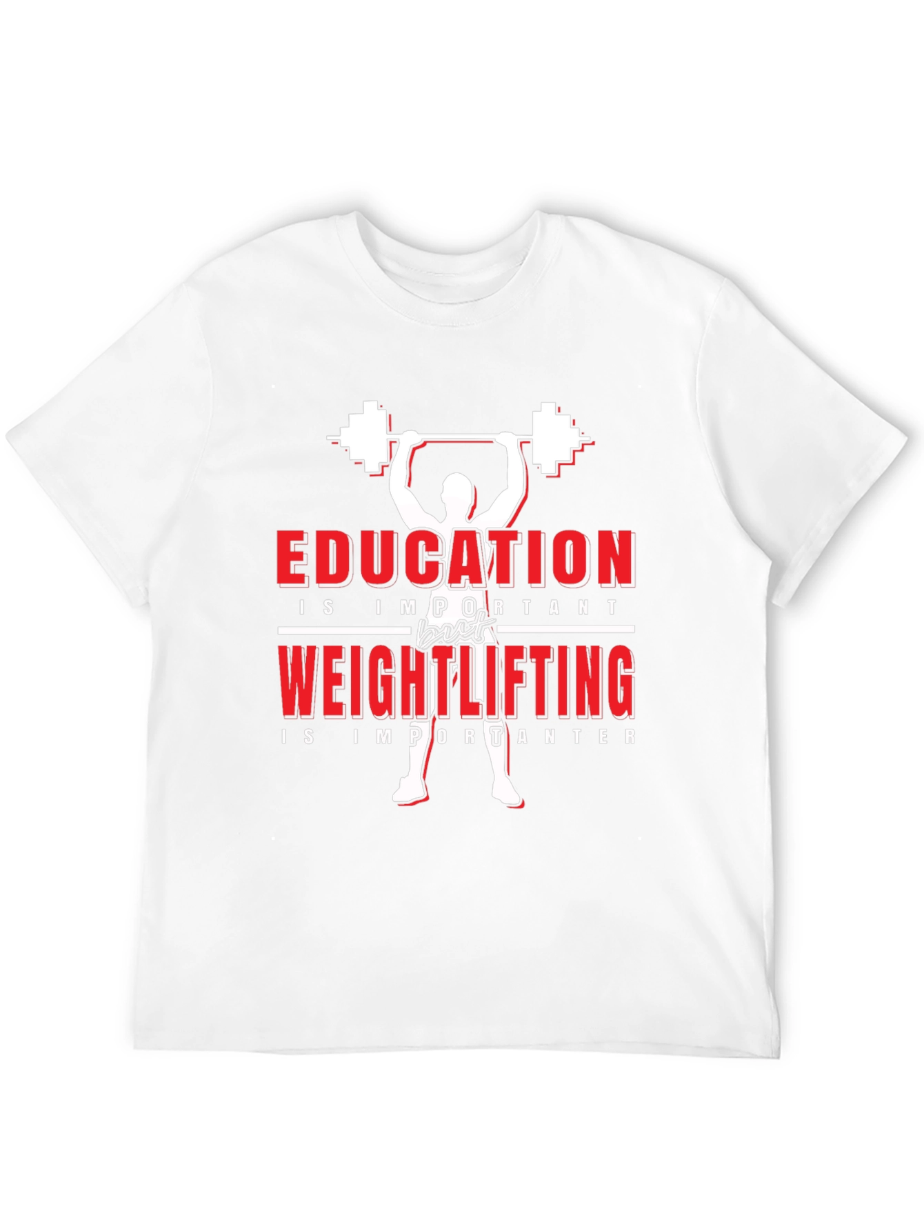 Black Education vs Weightlifting Graphic T-Shirt view 12