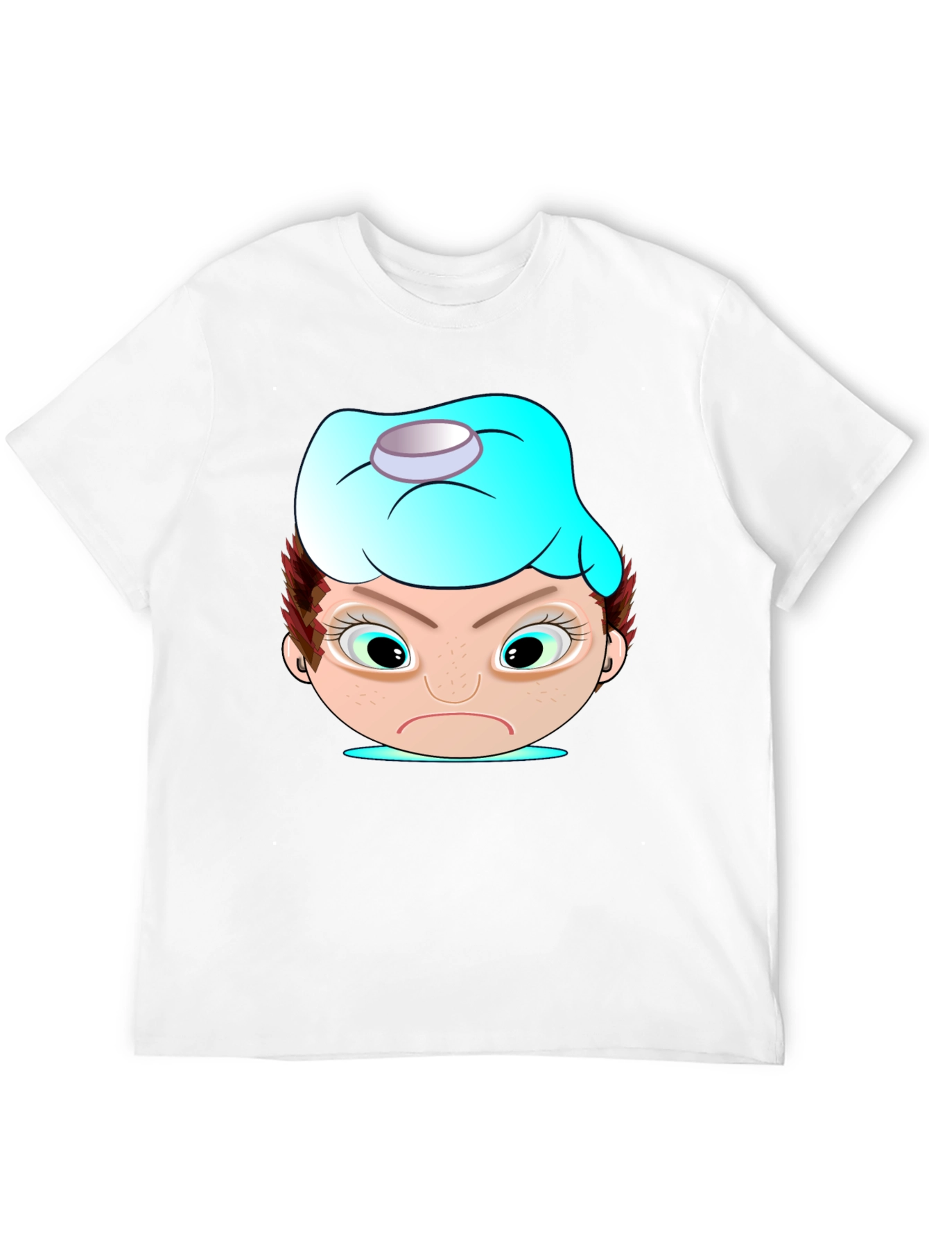 Black Funny Cartoon Headache T-Shirt view 12