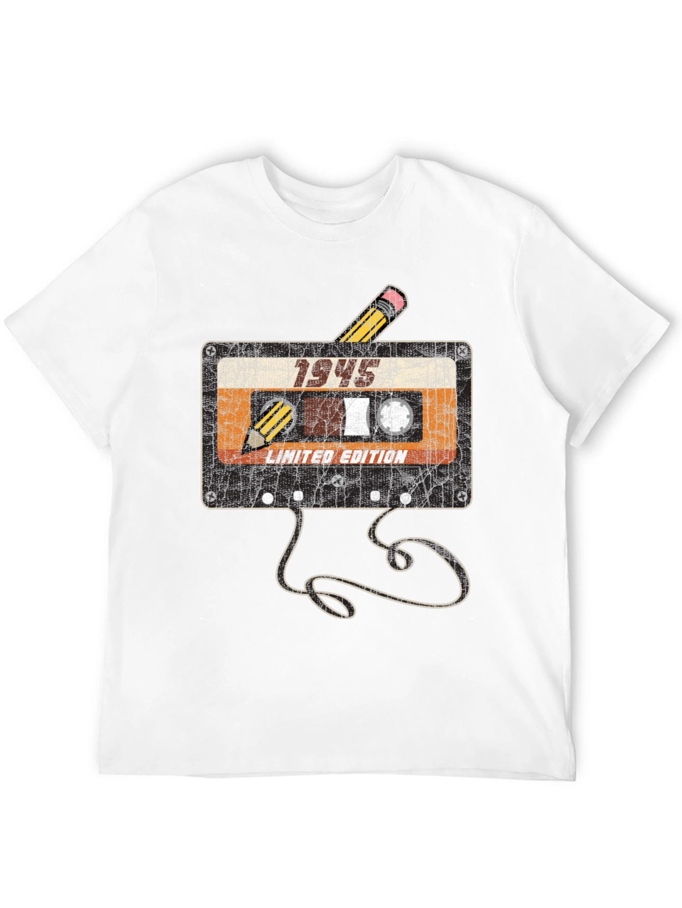 Black Vintage 1945 Cassette Tape T-Shirt view 12