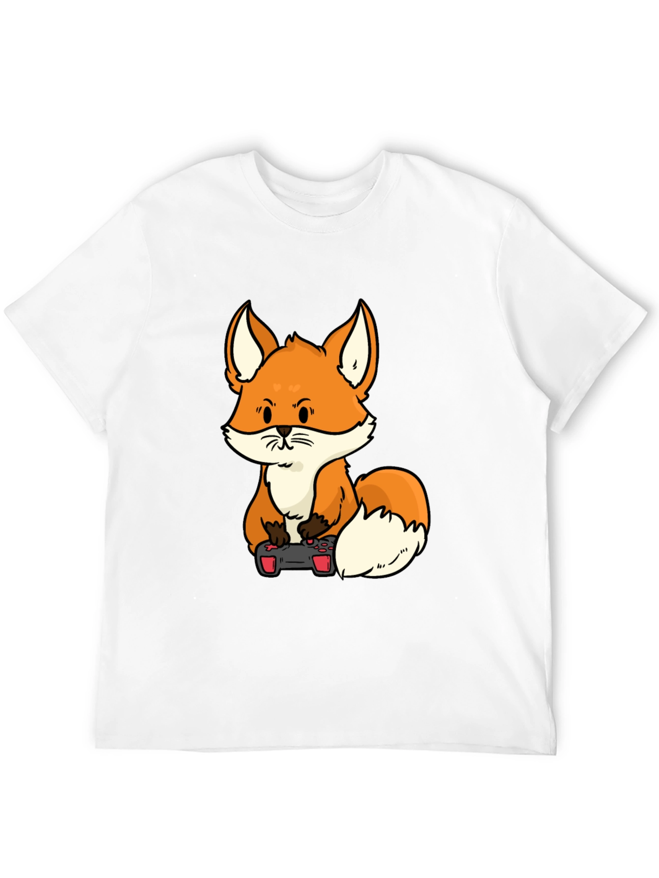 Black Gamer Fox Graphic T-Shirt - Cool Cartoon Design view 12