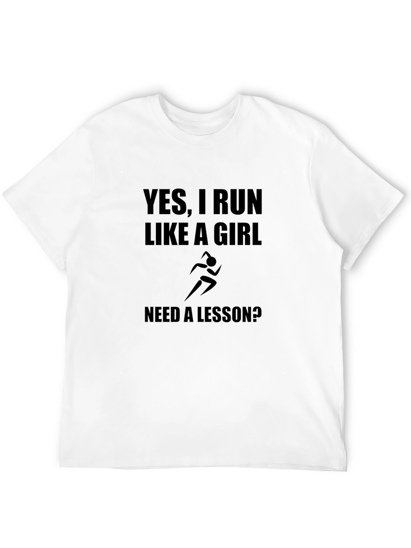 Black Yes, I Run Like a Girl T-Shirt view 12