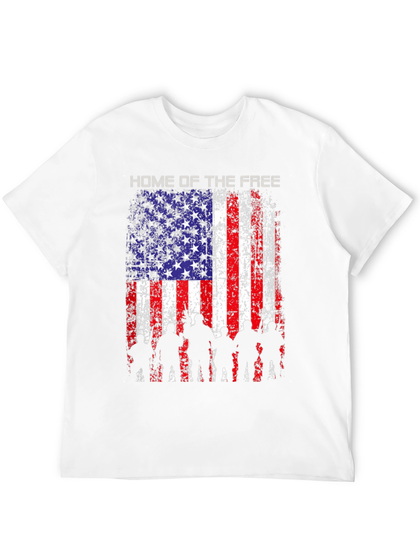 Black Home of the Free American Flag T-Shirt view 12