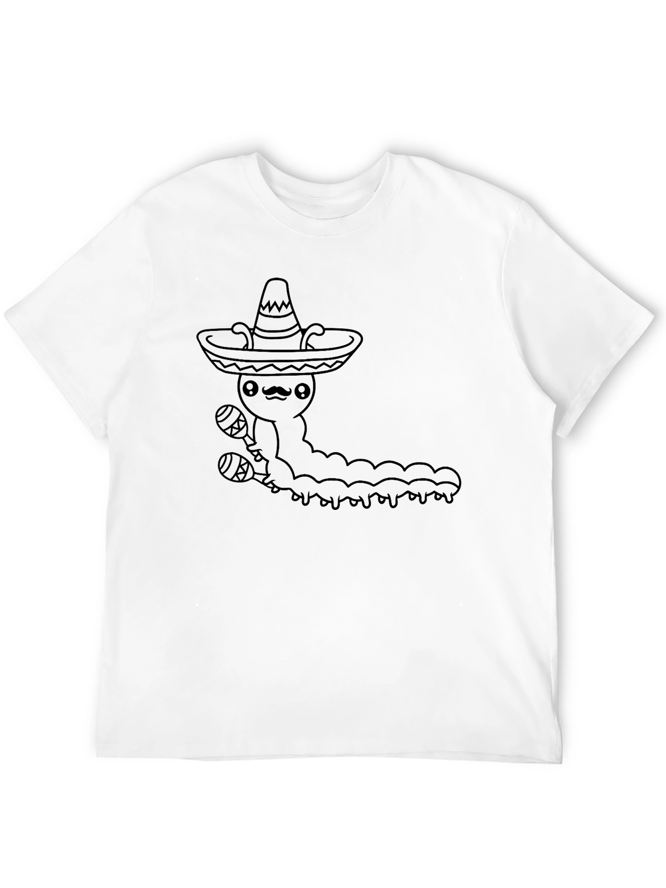Black Mexican Caterpillar T-Shirt - Fun Graphic Tee view 12
