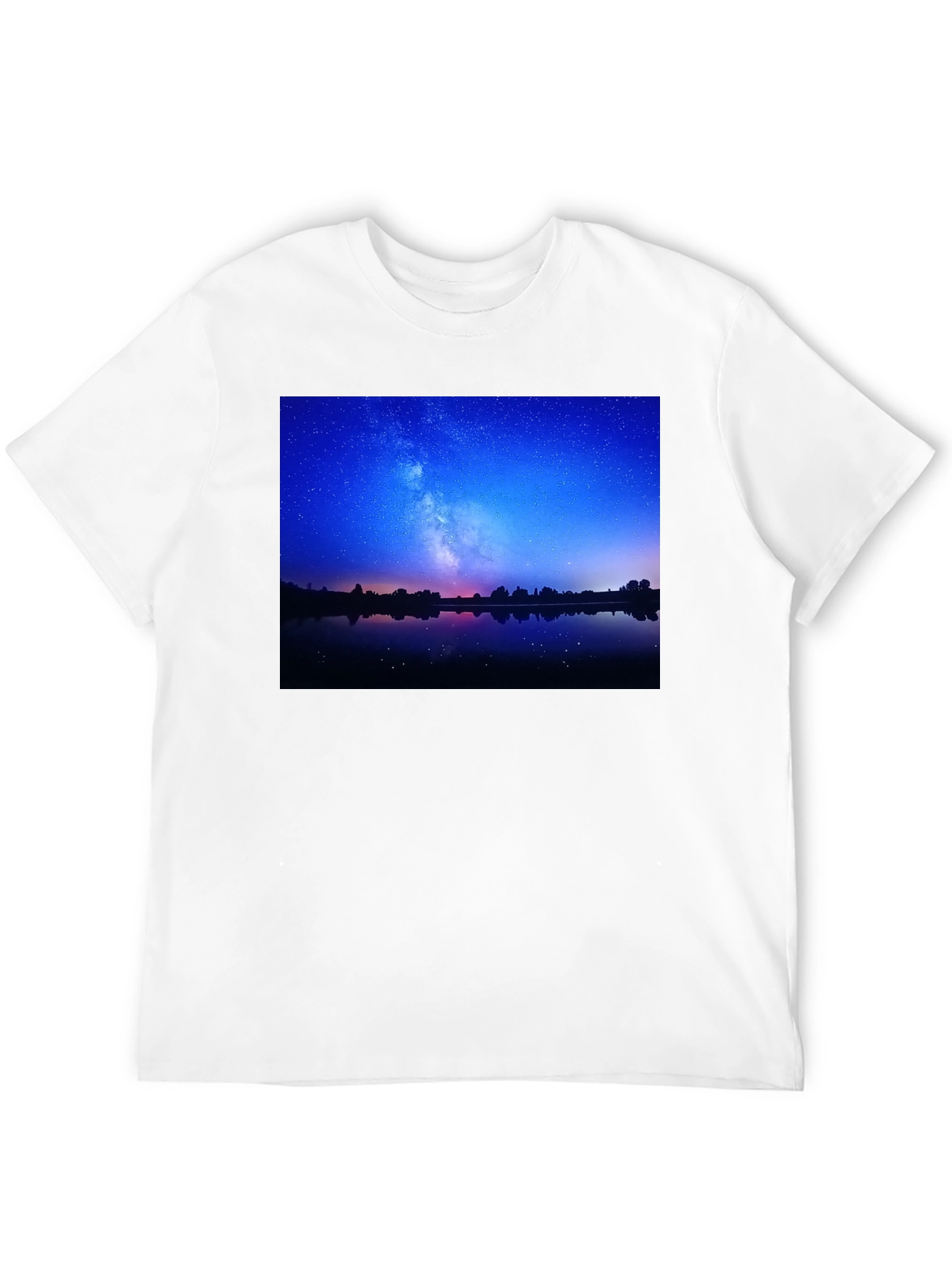 Black Night Sky Reflection Graphic T-Shirt view 12