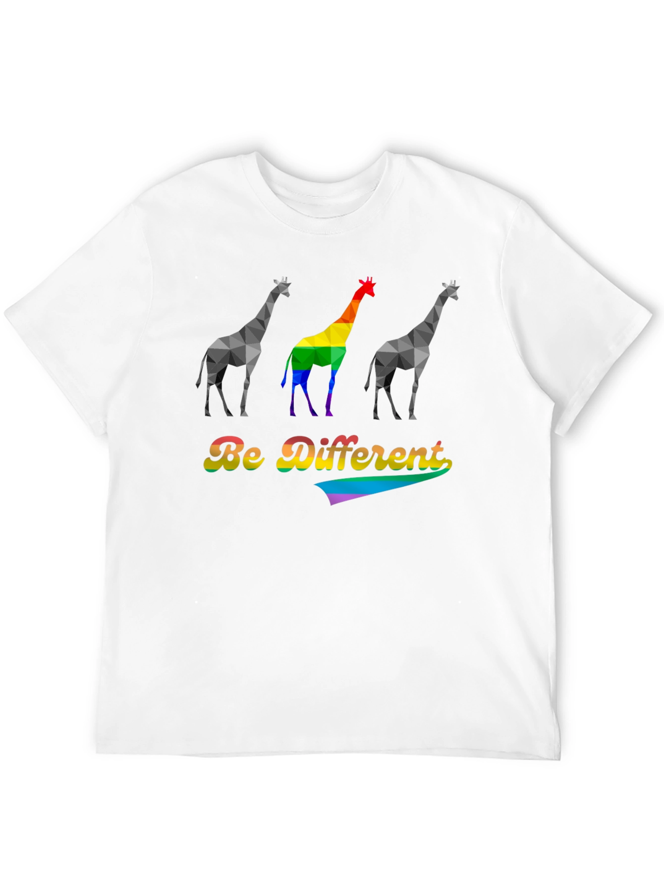 Black Be Different Giraffe Pride T-Shirt view 12