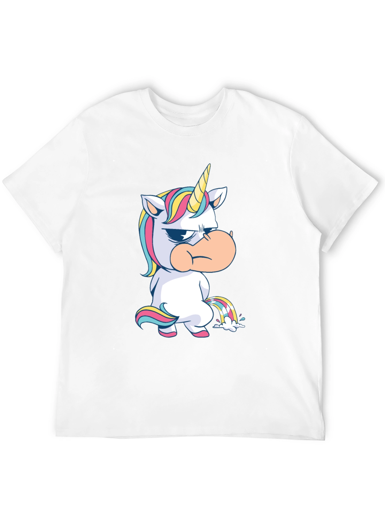 Black Grumpy Unicorn Black T-Shirt Novelty Tee view 12