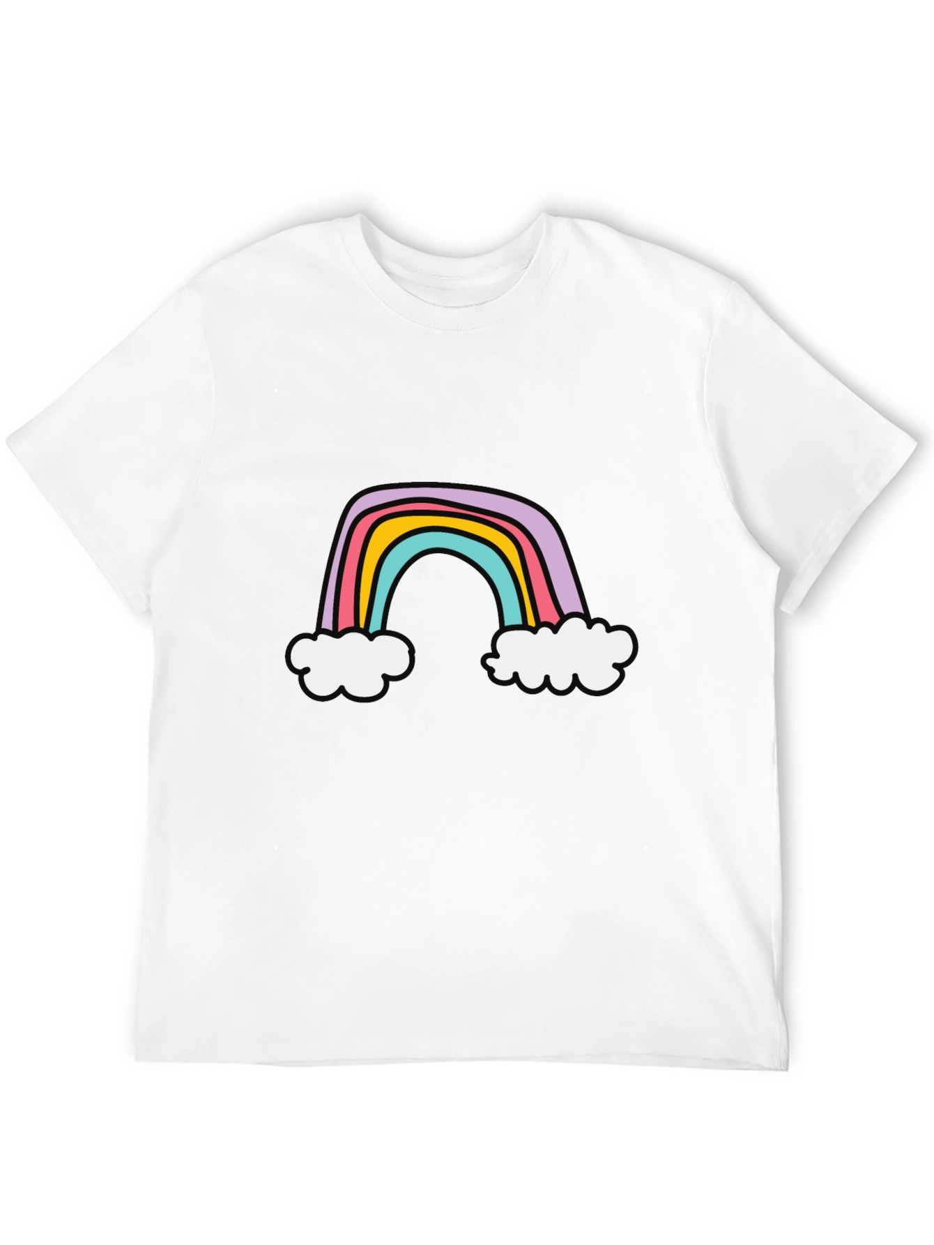 Black Rainbow Graphic Tee - Soft Cotton Blend, Casual Style view 12