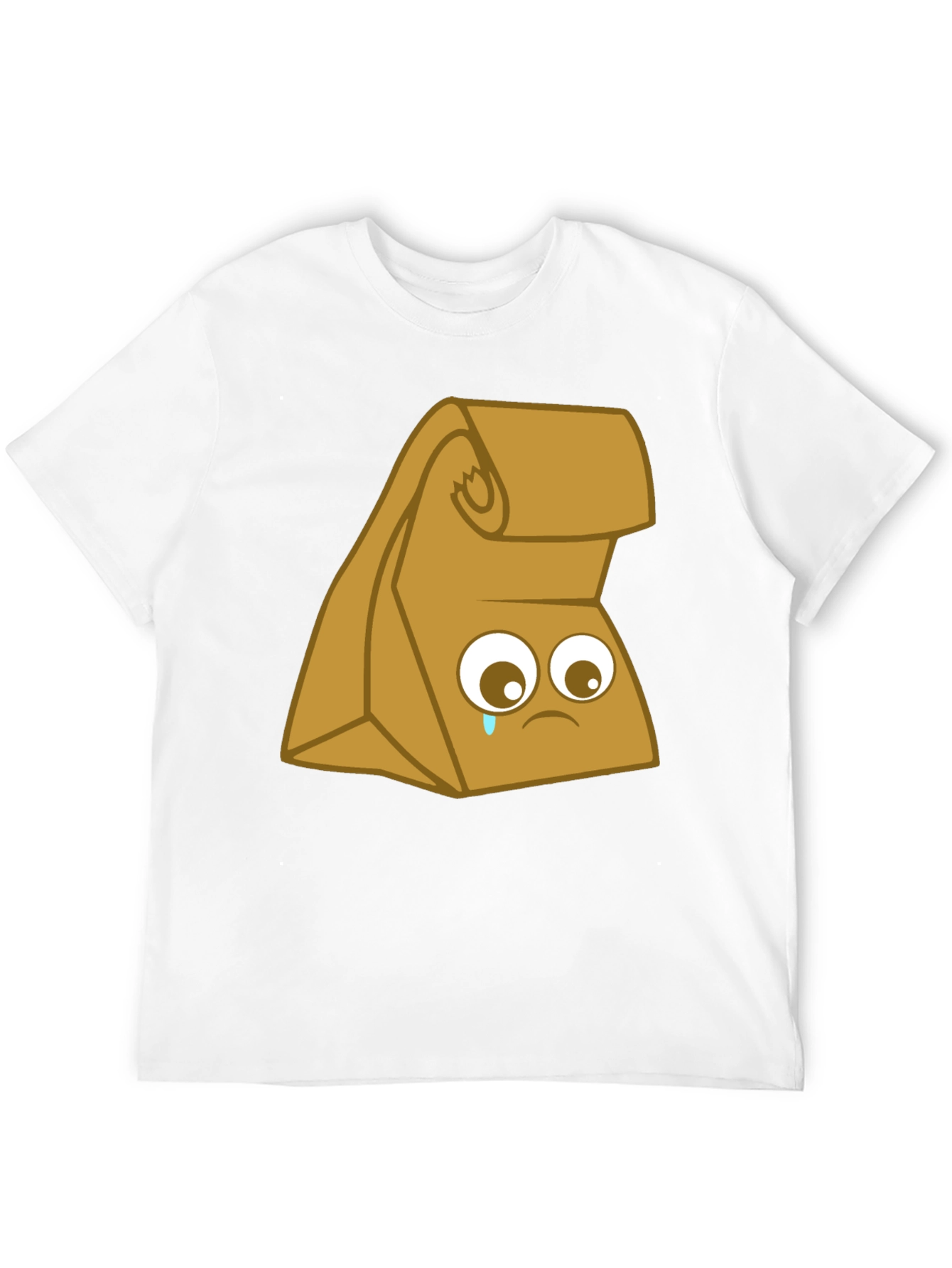 Black Sad Lunch Bag Graphic T-Shirt - Black Cotton Tee view 12