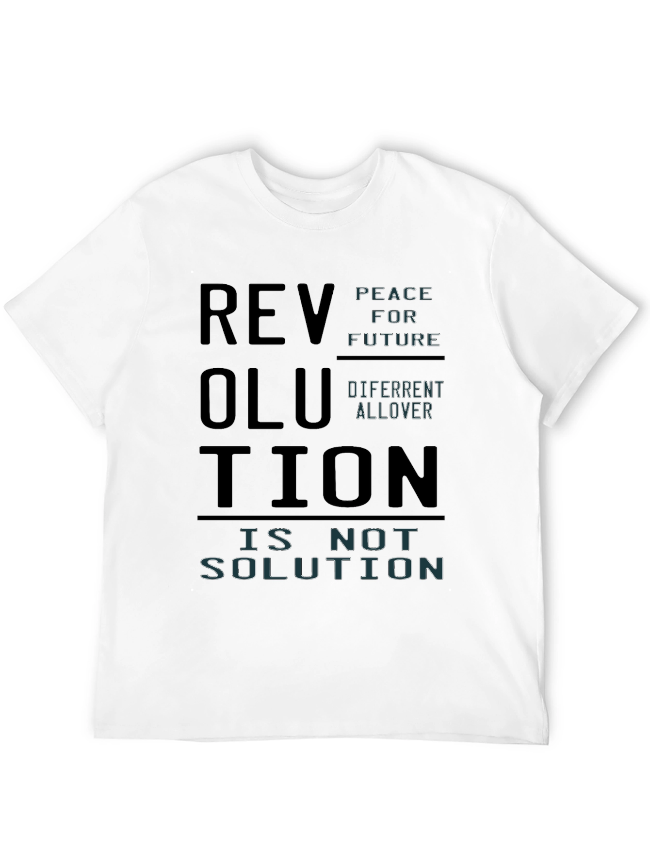 Black Revolution Slogan Graphic Print T-Shirt view 12