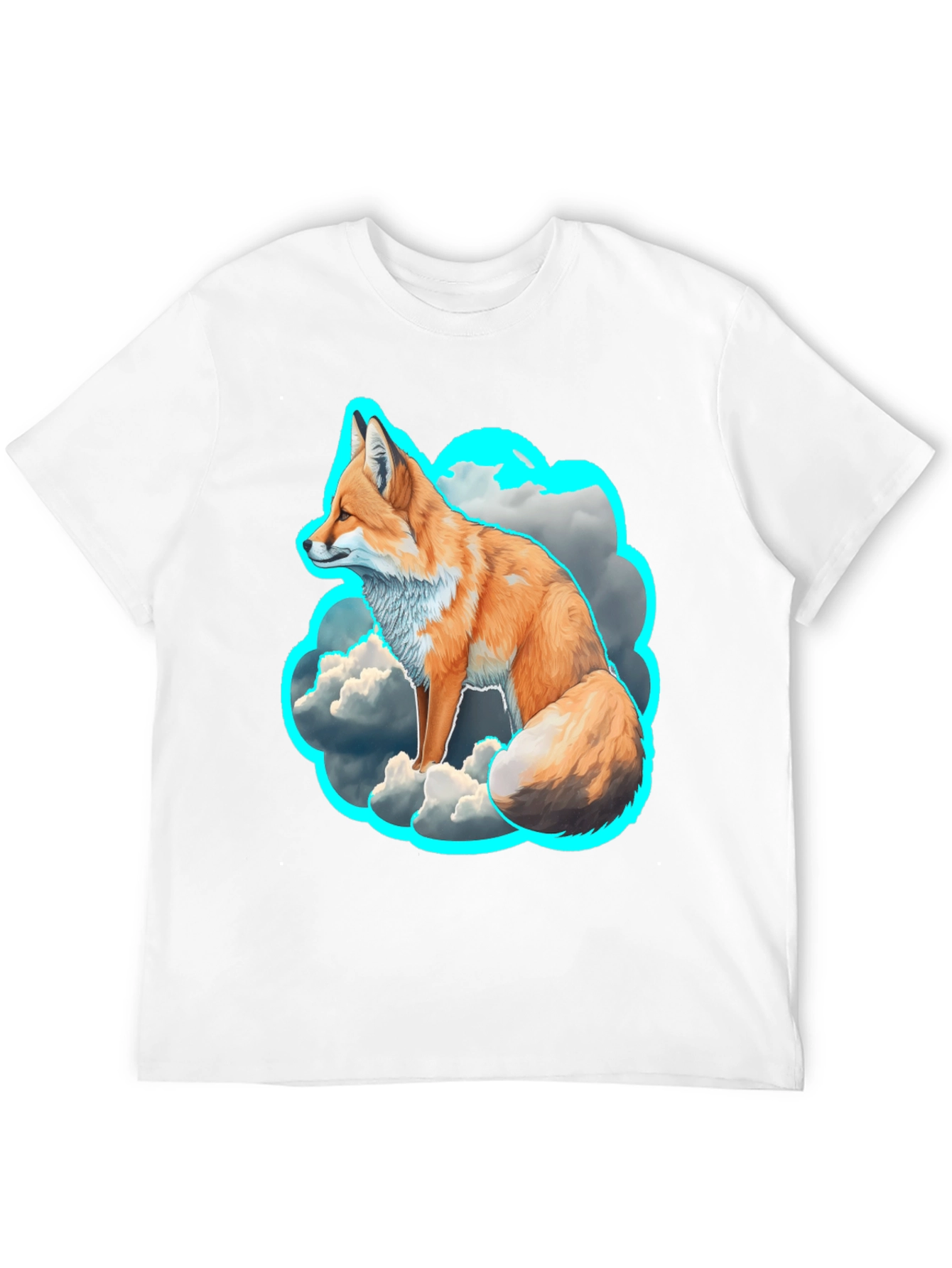 Black Fox in the Clouds Graphic Tee - Unique Design view 12