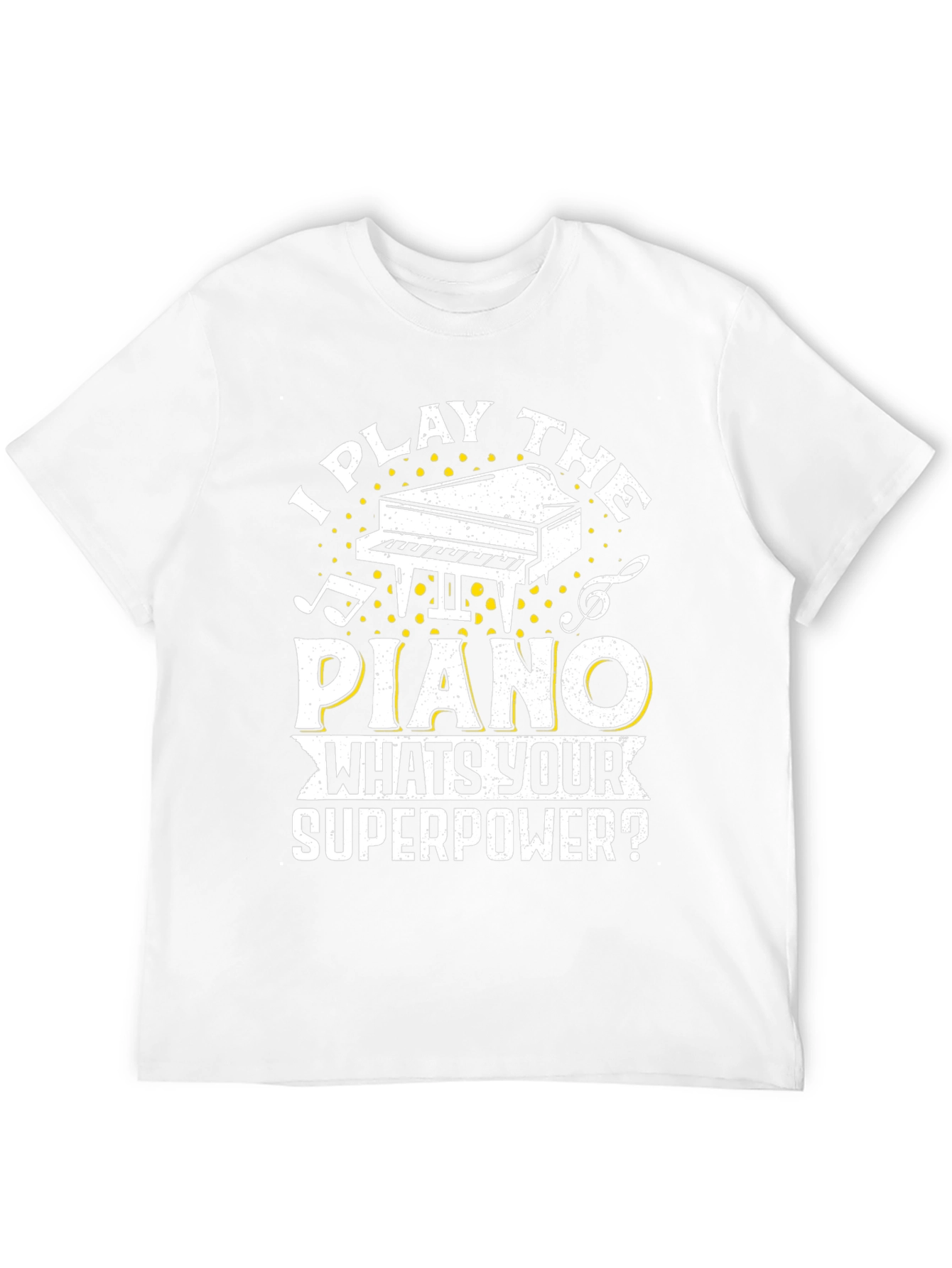 Black I Play the Piano T-Shirt - Musician Superpower Tee view 12