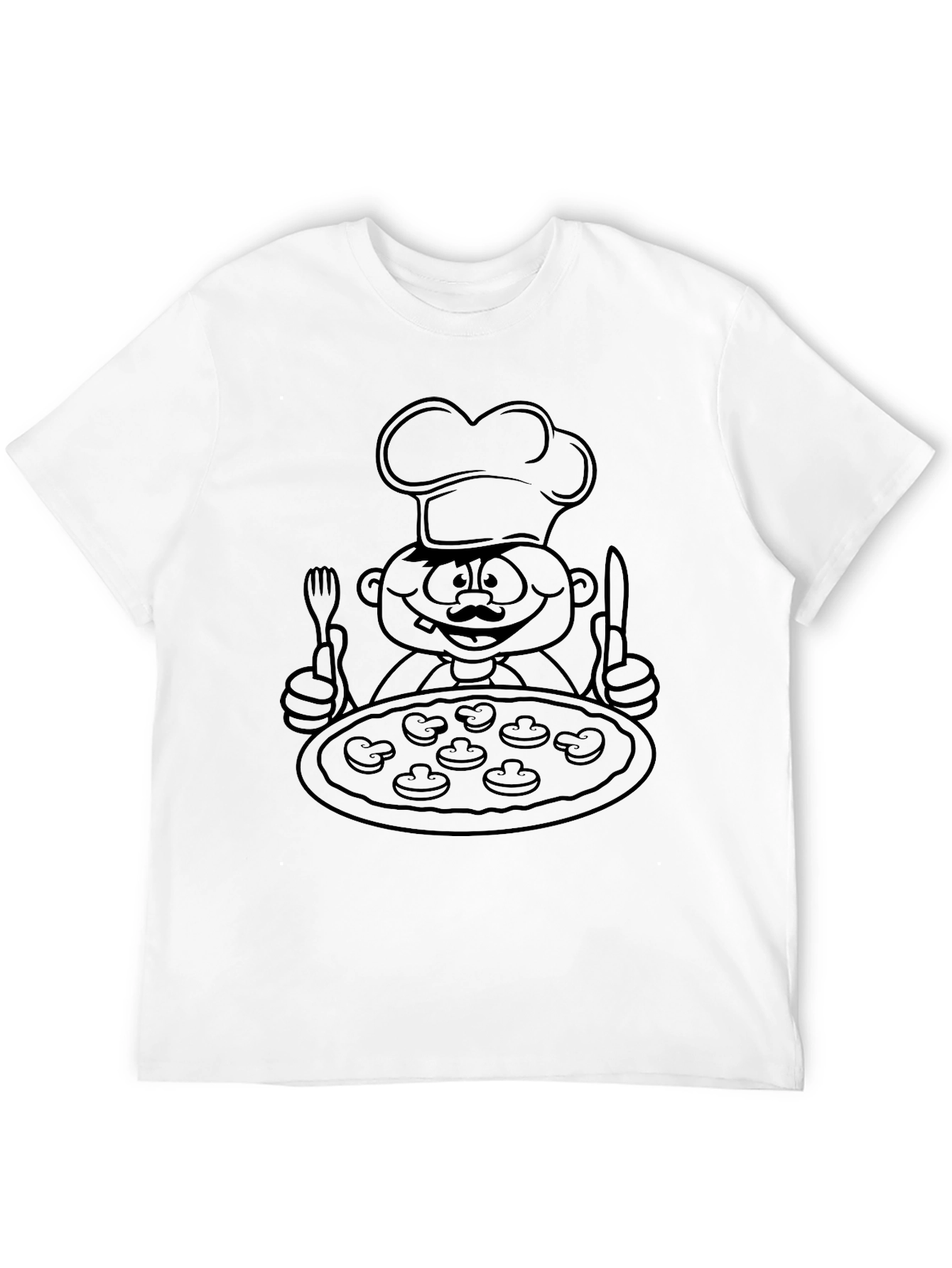 Black Chef Pizza Graphic Tee - Black Cotton Blend view 12