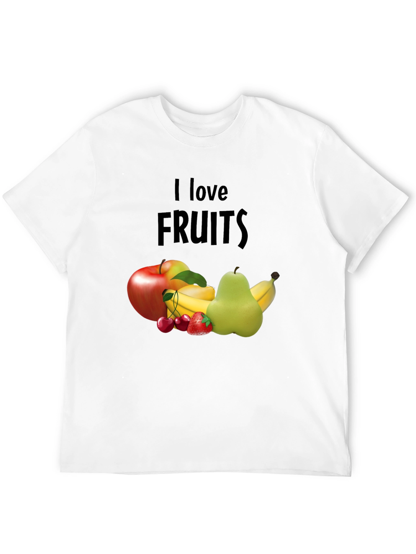 Black I Love Fruits Graphic Tee - Casual Black T-Shirt view 12