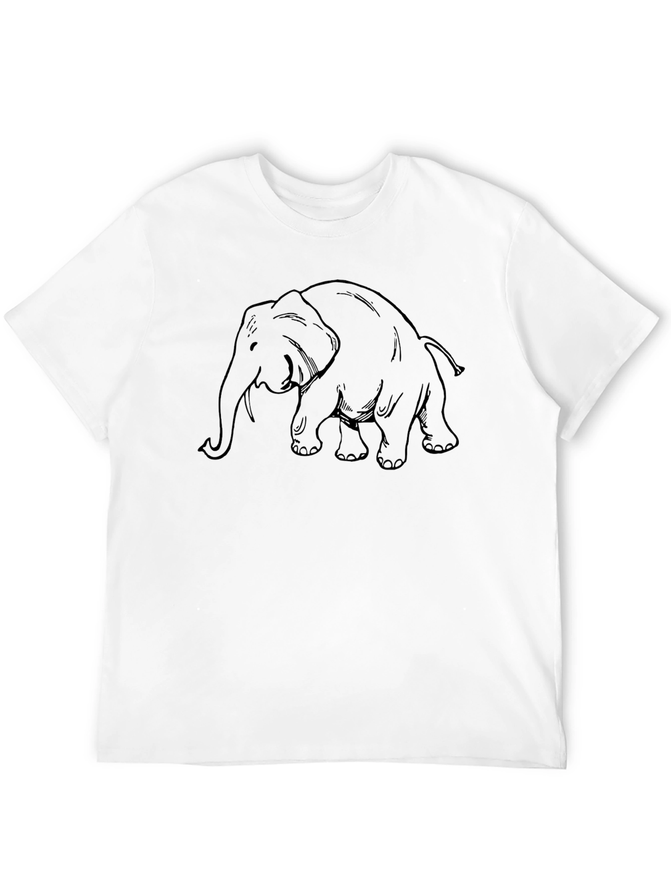 Black Elephant Graphic Tee - Black Casual T-Shirt view 12